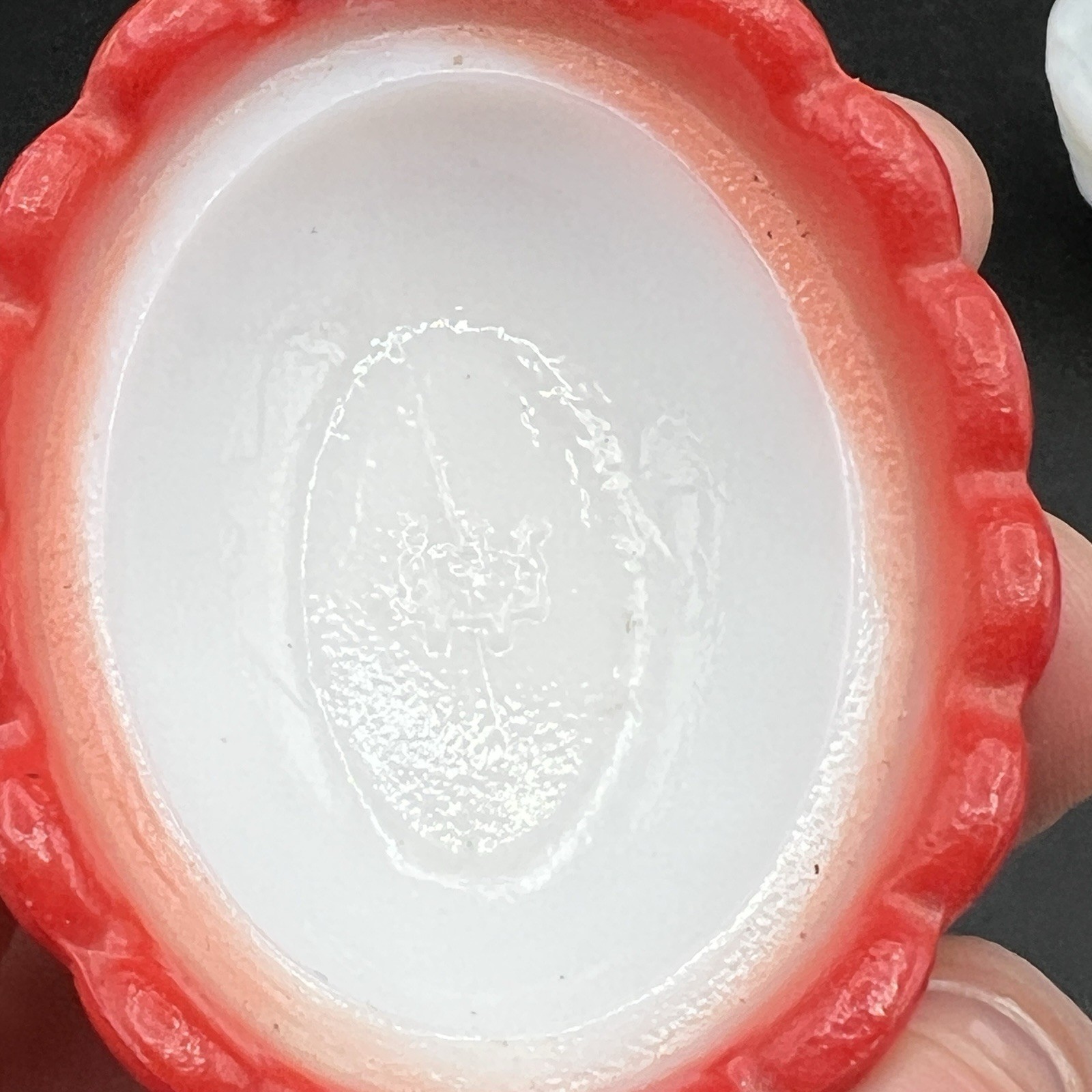 VTG Westmoreland Hen on Nest Covered Dish White Red Milk Glass Set Of 2