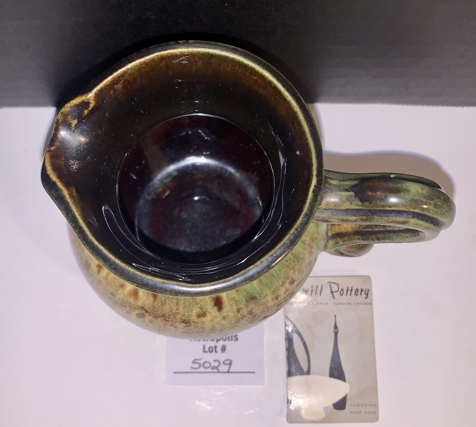 Drip Glaze Pottery CREAMER Pitcher Vintage Elwill