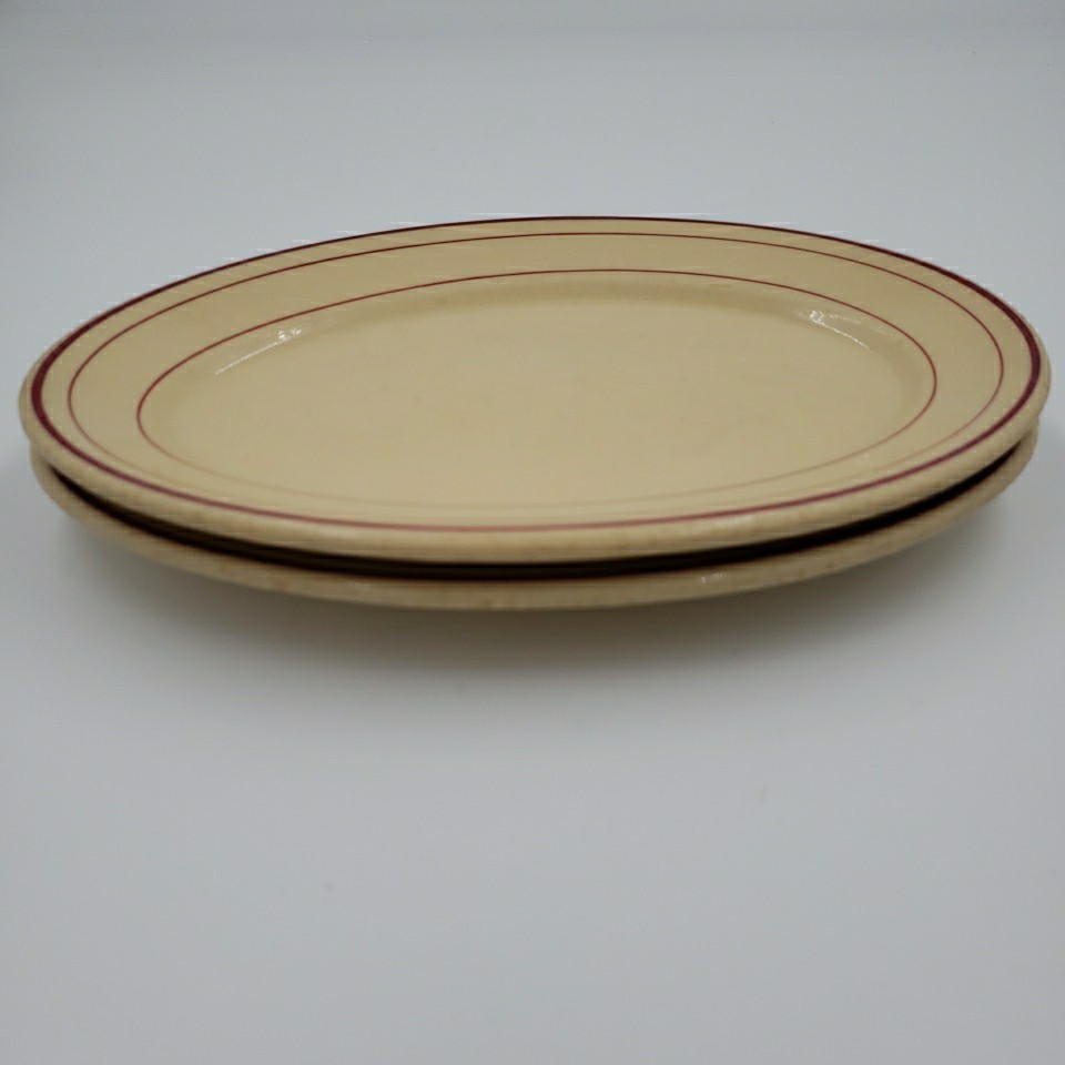 Clarks Store Fixture Co Wellsville China Oval Plate Platter 2PC Flint Michigan