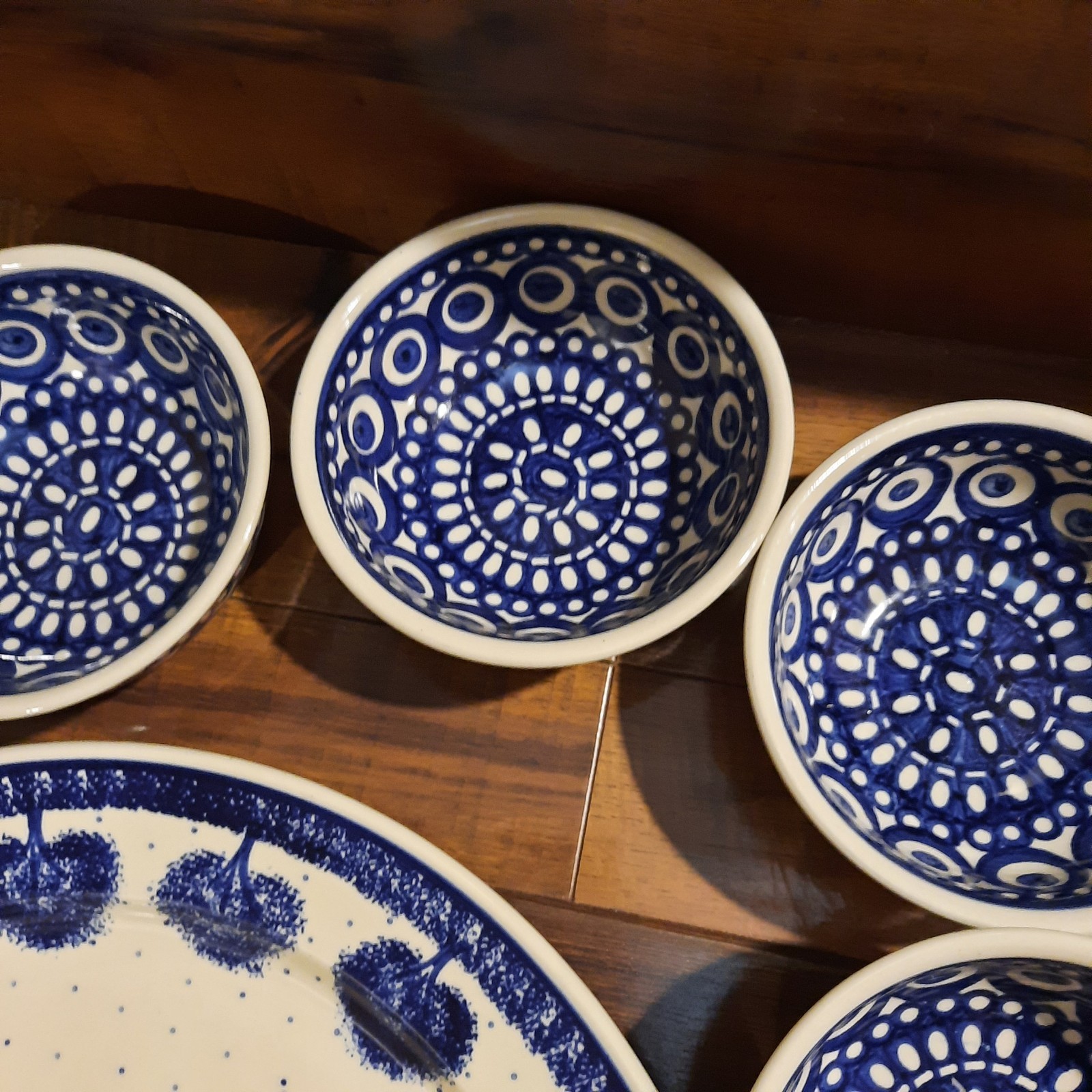 11-Piece Wiza, Boleslawiac Handmade & Hand-Painted Dishes~Platter, Plates, Bowls