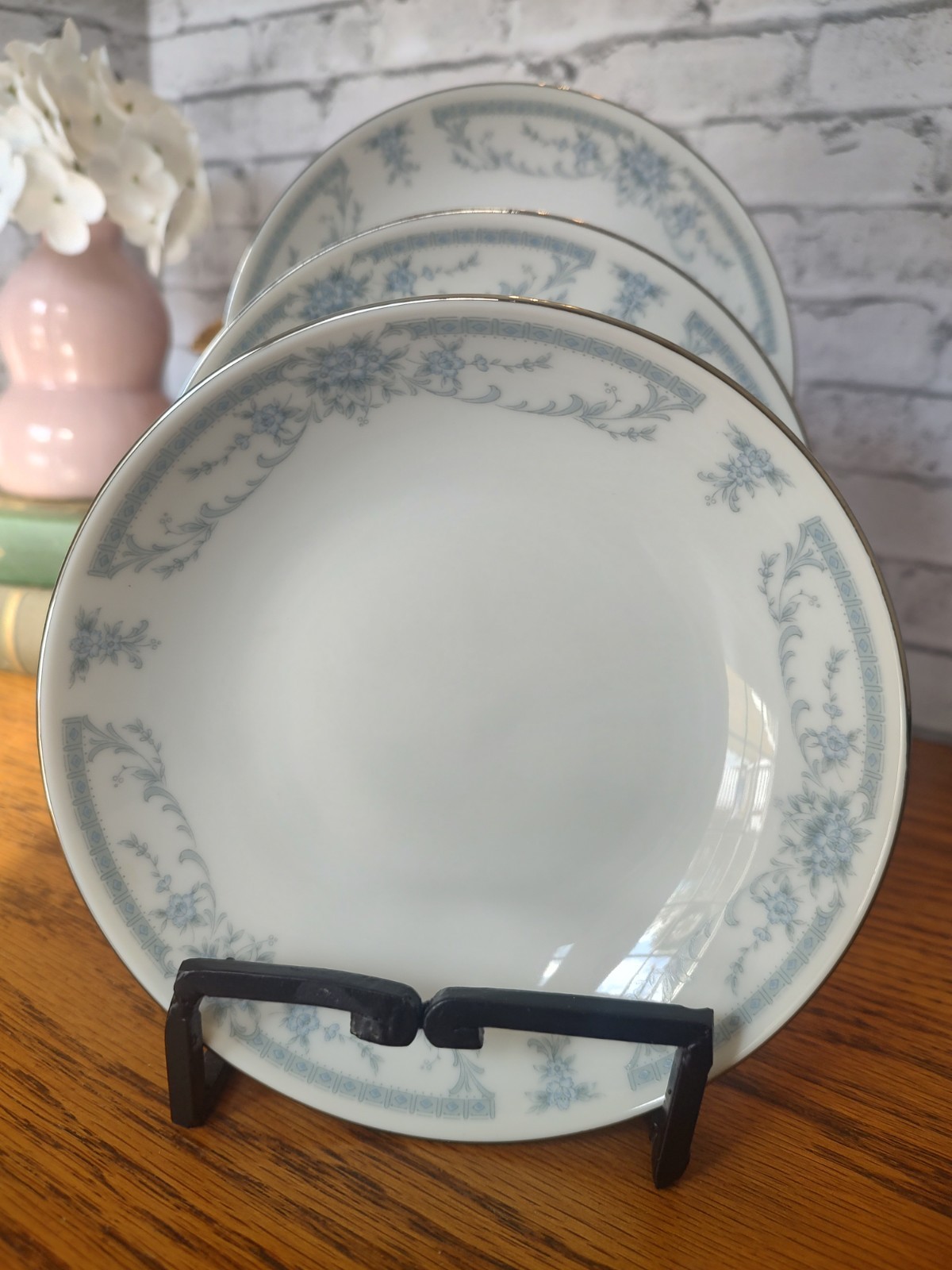 Set Of 3 Sheffield Porcelain Fine China BLUE WHISPER 5-1/2″ Bowls