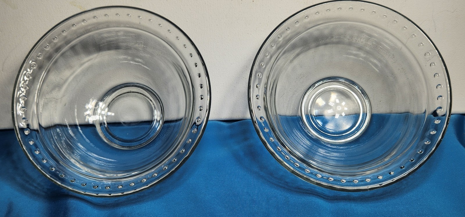 Anchor Hocking Isabella pattern clear glass bowls (2) 6.5in
