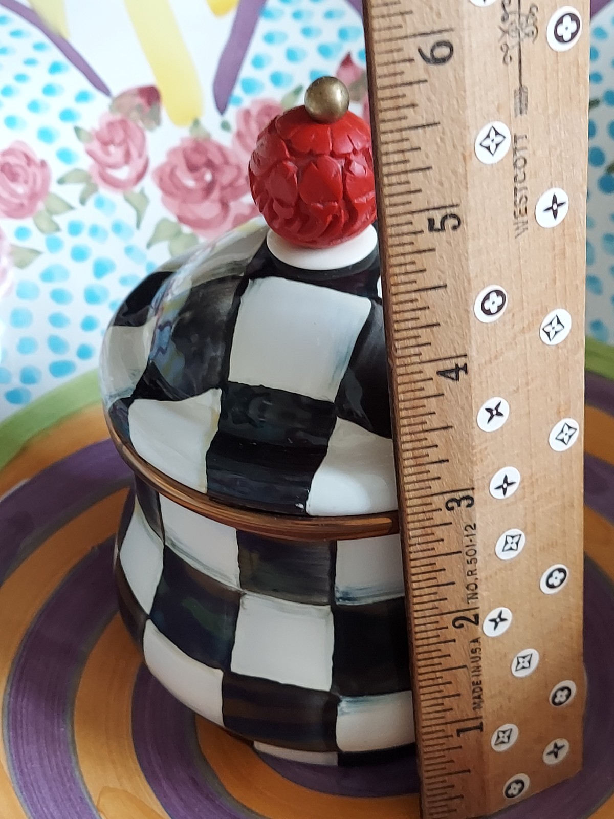 MacKenzie-Childs Courtly Check Sugar Bowl & Lid