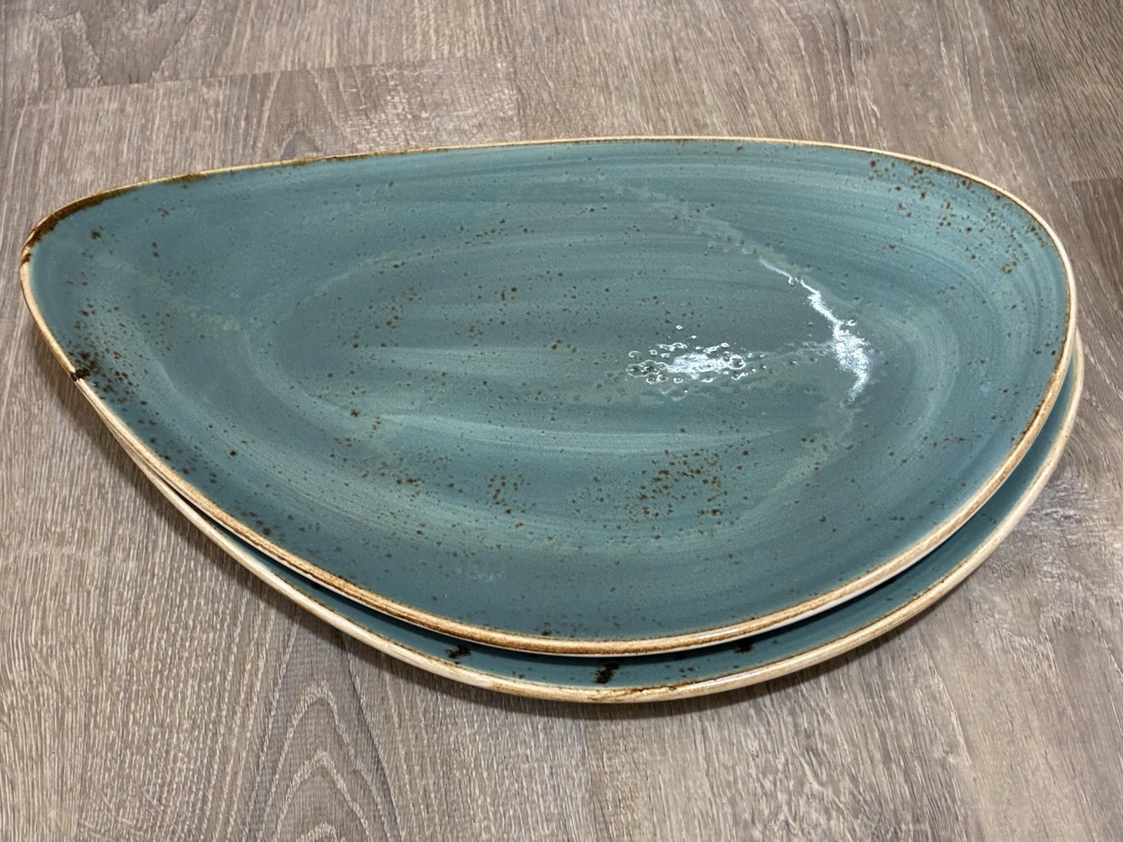 Steelite Blue Dapple Oval Serving Platters Set of 3 England Restaurant China