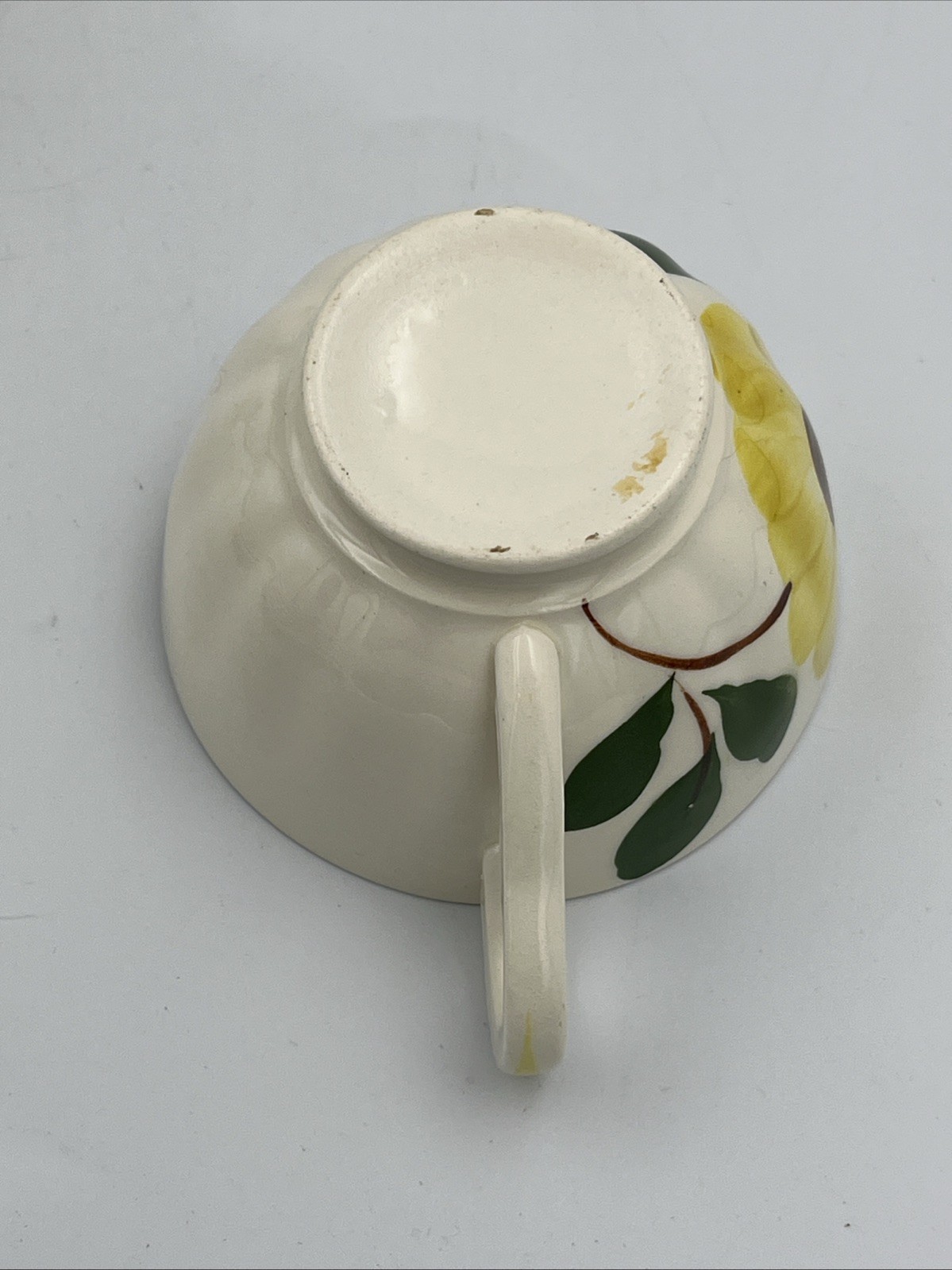 Blue Ridge Pottery Yellow Nocturne Set Of 6 Tea Cups & Saucers 3 Cups Have Chip