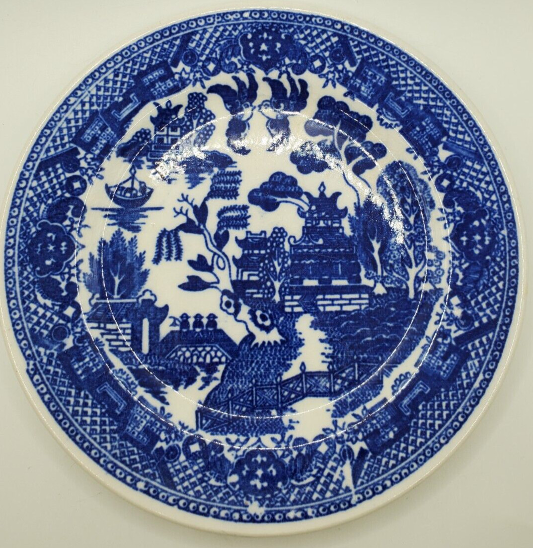 Blue Willow Bread Desert Plate Japan 6 Inch Plate Doves Pagodas