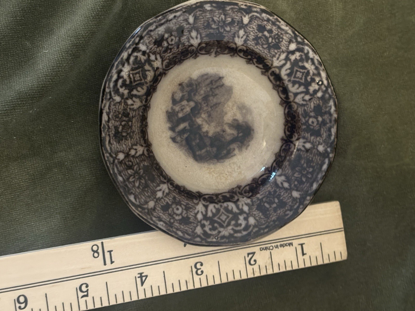 Antique English transferware 4” Dish