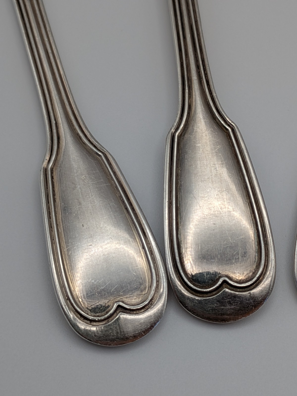 5 Christofle Chinon Pattern Silverplated Teaspoons Dessert Coffee 5 1/2 Inches