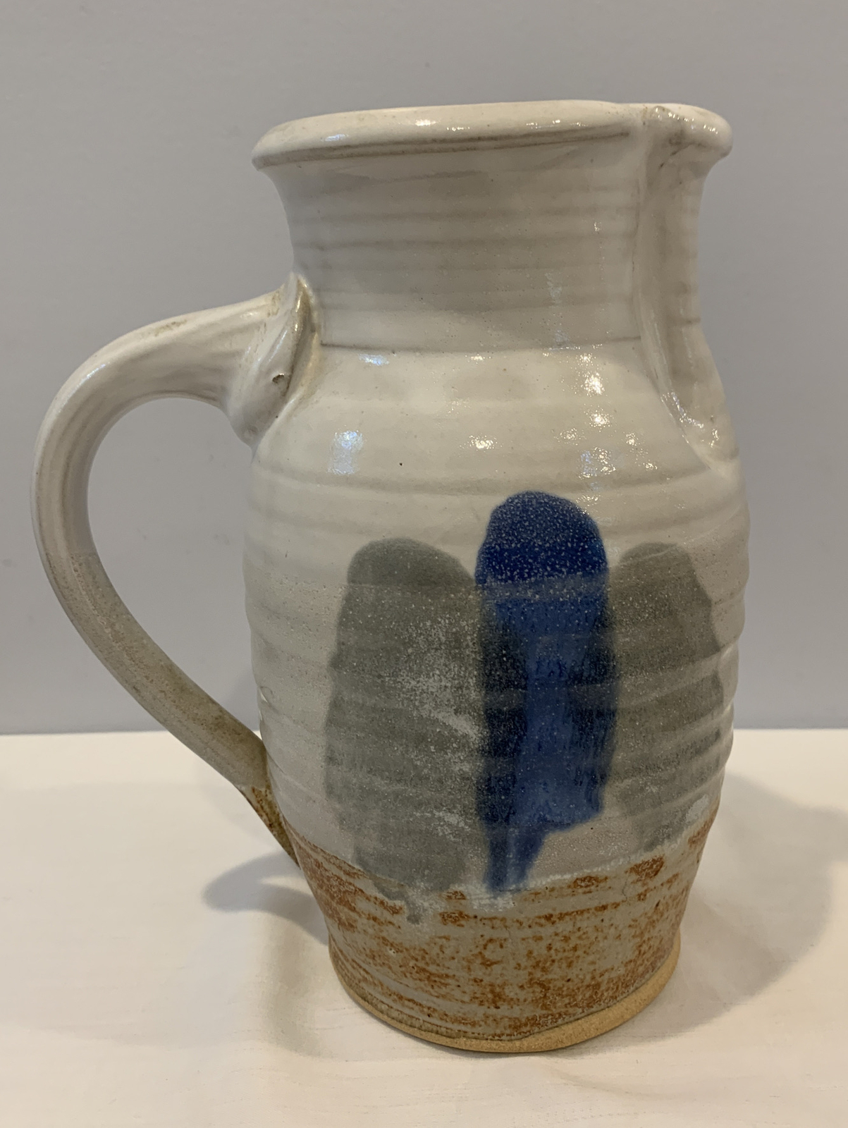 Gorgeous Art Pottery Pitcher 8-1/4″ Tall Signed NS Modern Butterfly 2+ Pounds