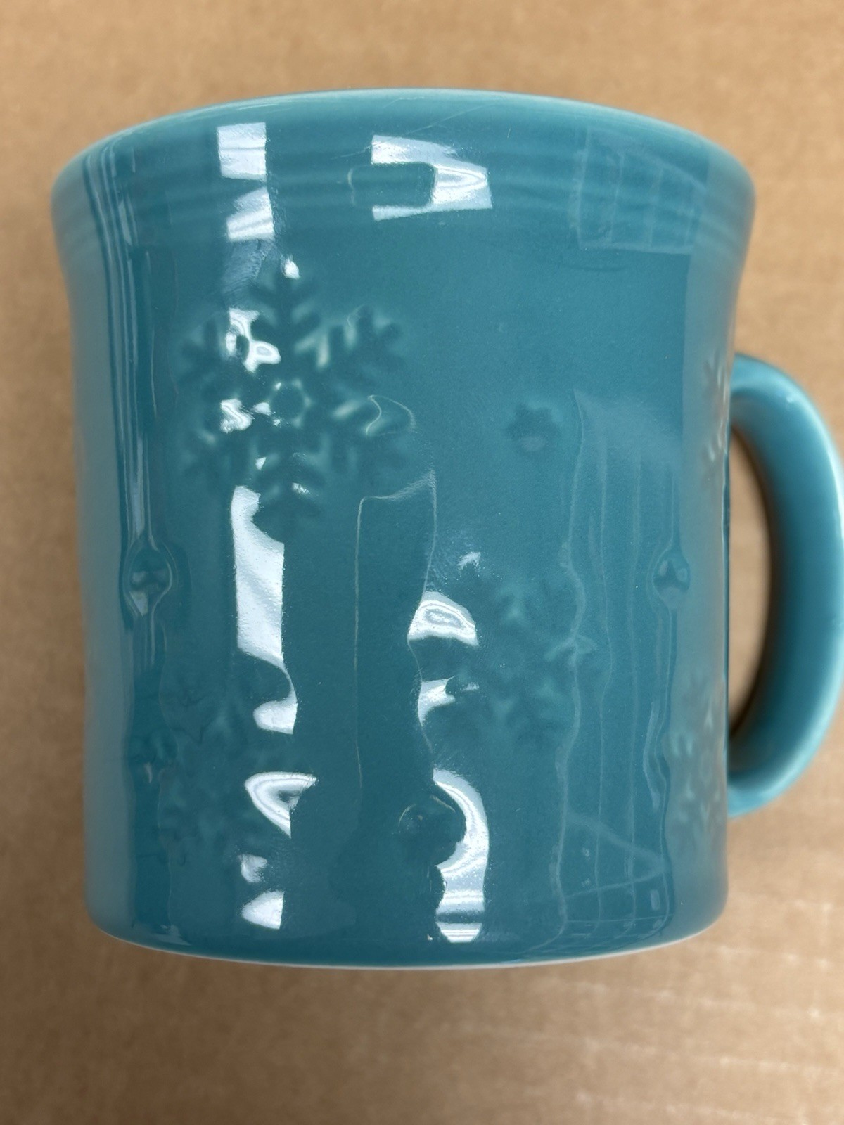 Fiesta Turquoise Snowflake Embossed Java Mug Fiestaware