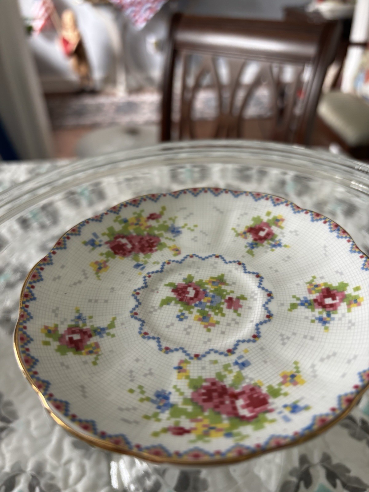 Vintage Royal Albert “Petit Point” Demitasse Cup and Saucer – England