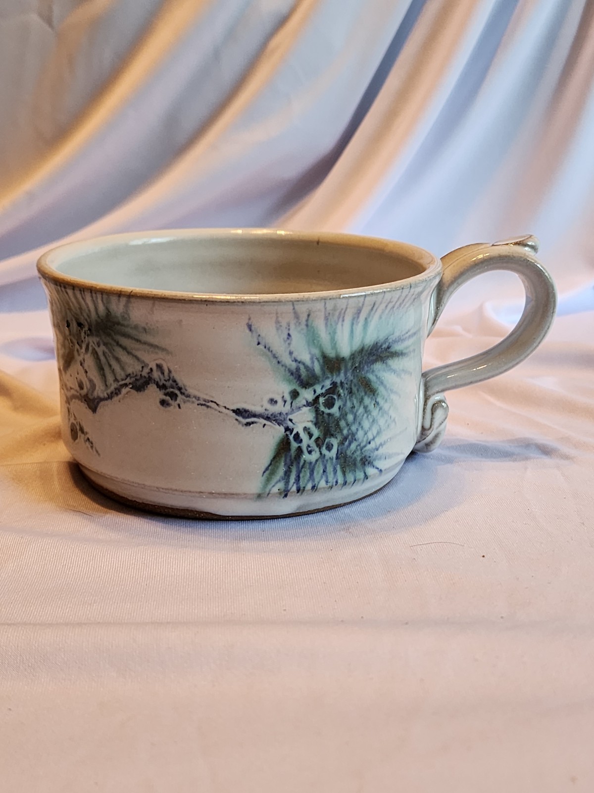 RARE David Hamilton Studio Pottery Pine Branch Needles Botanical Soup Bowl Mug