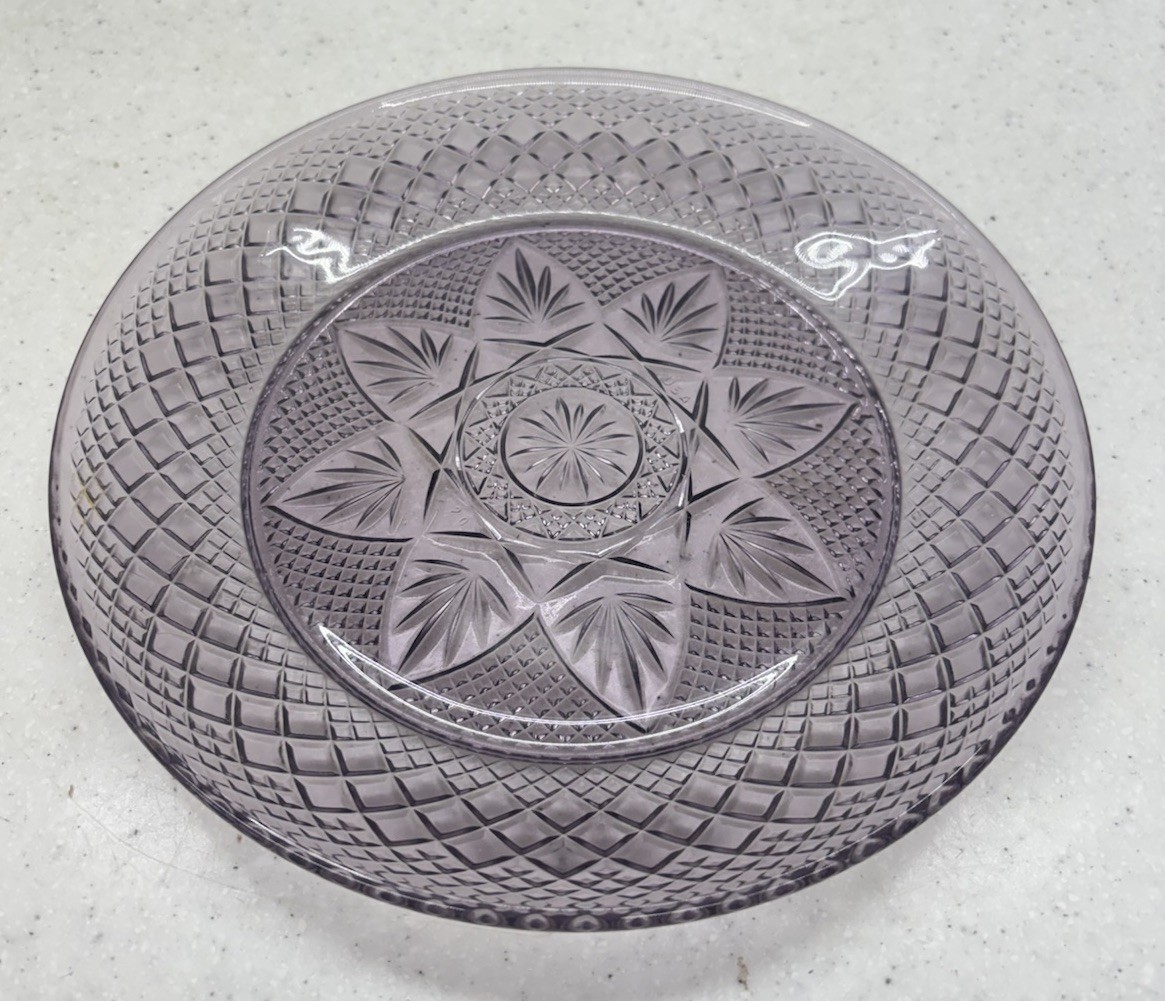 Vintage Cristal D’Arques Durand Amethyst Dinner Plates 8in