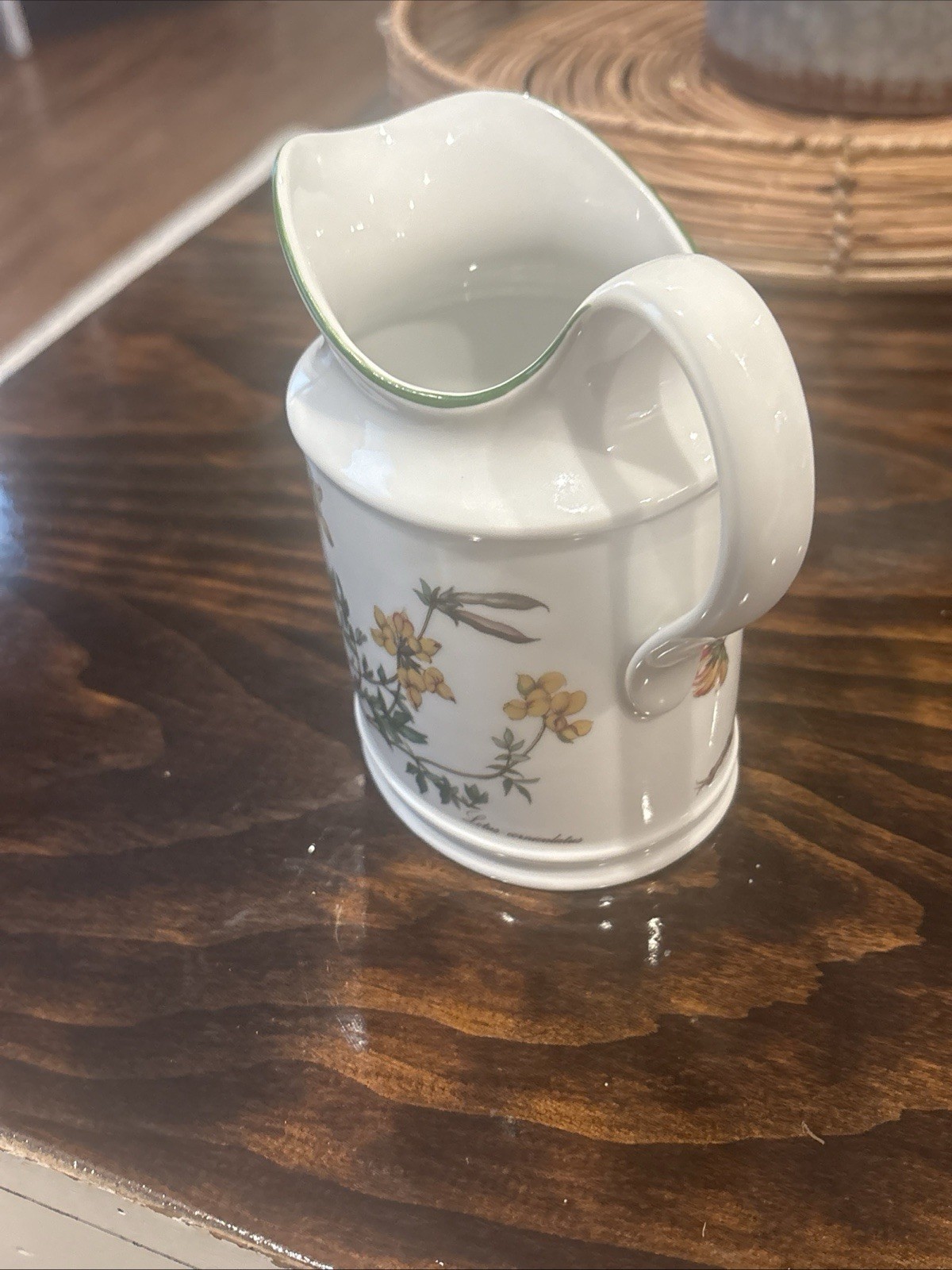 German Small Botanic Vintage Ceramic Pitcher