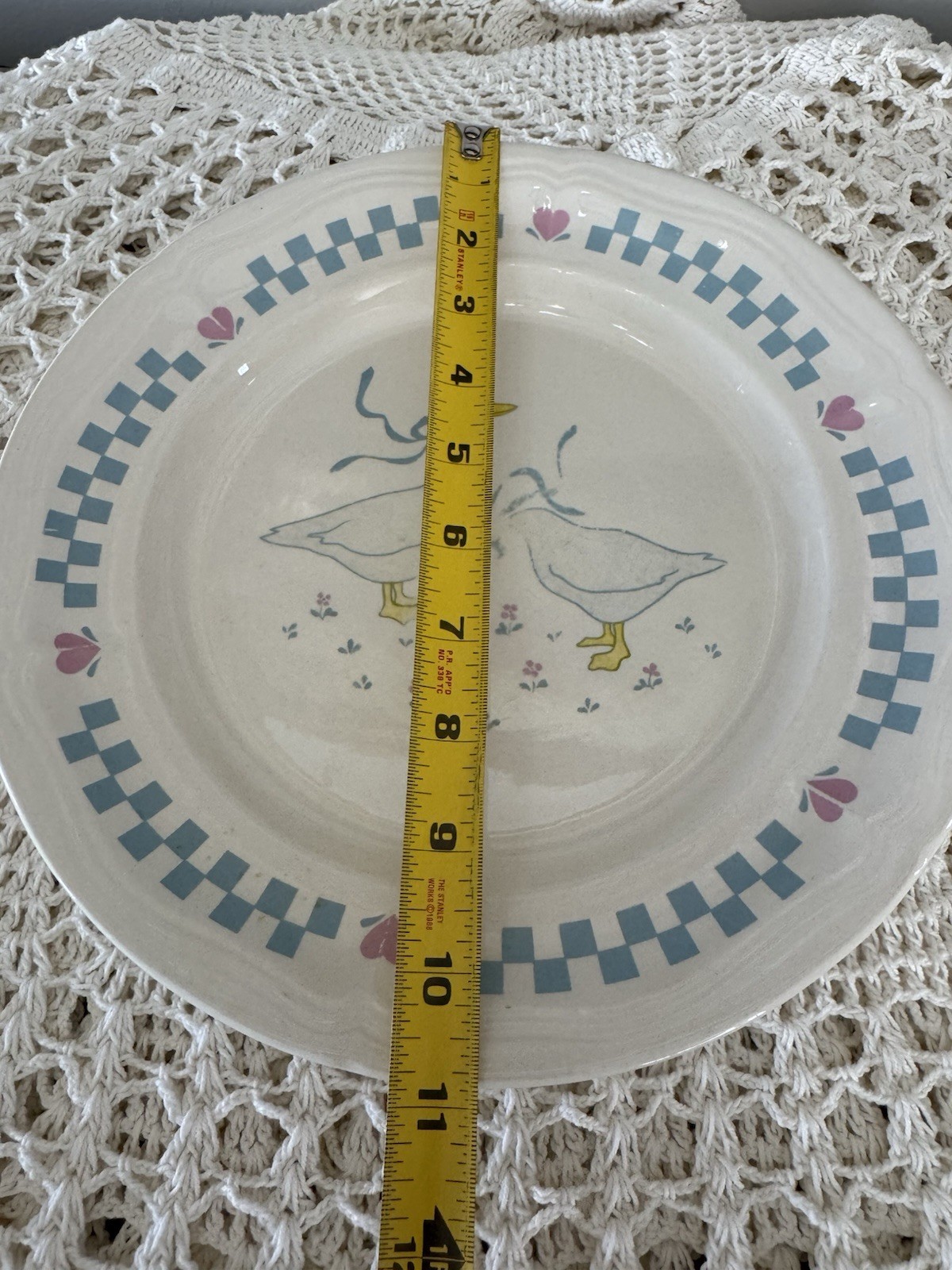 vintage Newcore 1988 stoneware dinner plates Goose Pattern Decoration Set Of 3