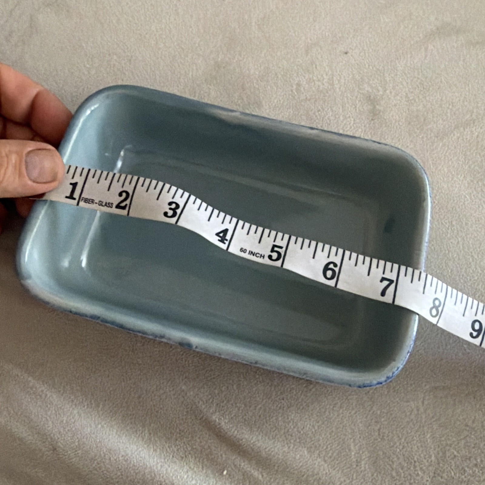 Beautiful Blue Rectangular Italian Pottery Serving/Dipping Dish Made in Italy