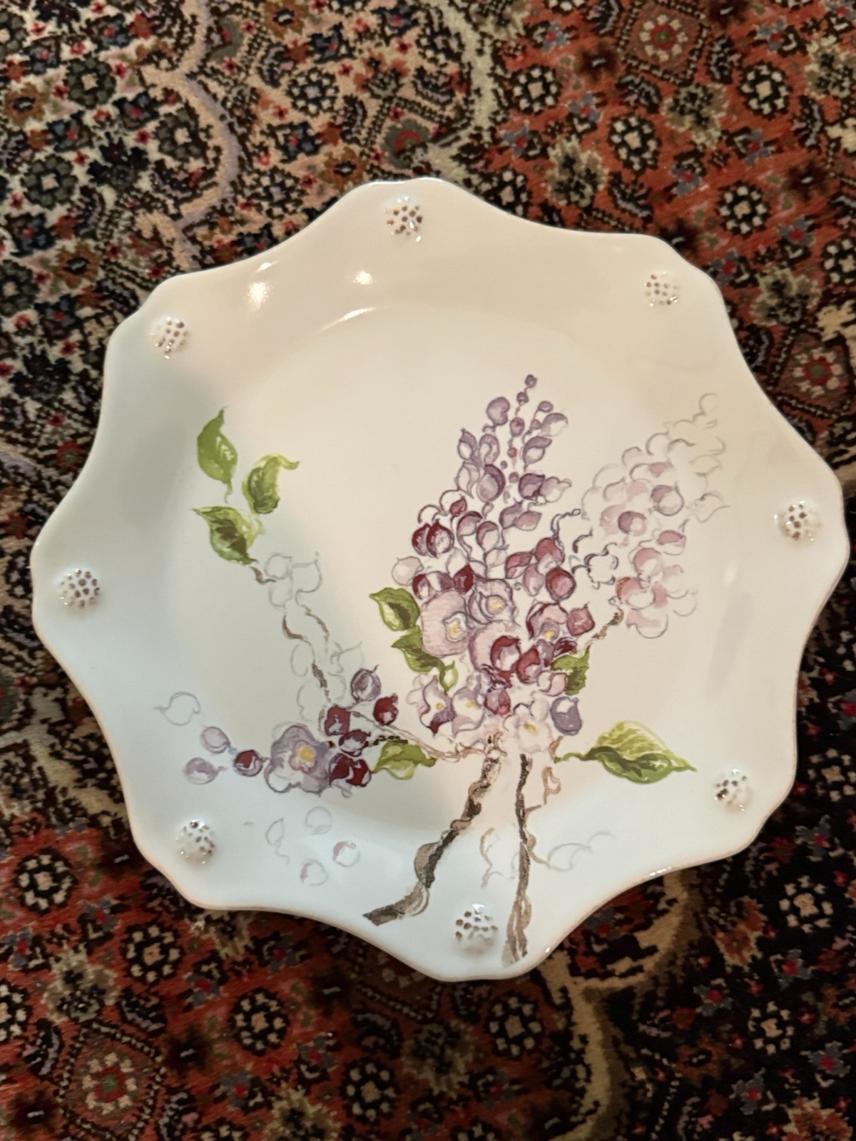 Set of 4 Juliska Berry & Thread Floral Sketch Assorted Dessert/salad Plates 9 In