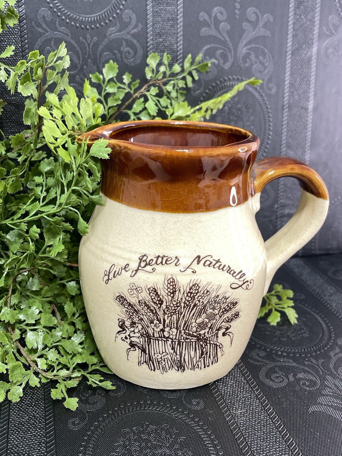 ENESCO 5 In Brown And Tan Crock Pitcher LIVE BETTER NATURALLY
