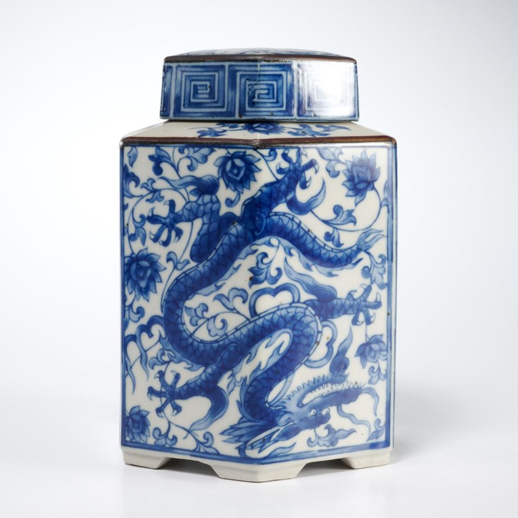 Seiryu Japan Toscany Blue Dragon Teapot Warming Stand Caddy Jar Set Lot
