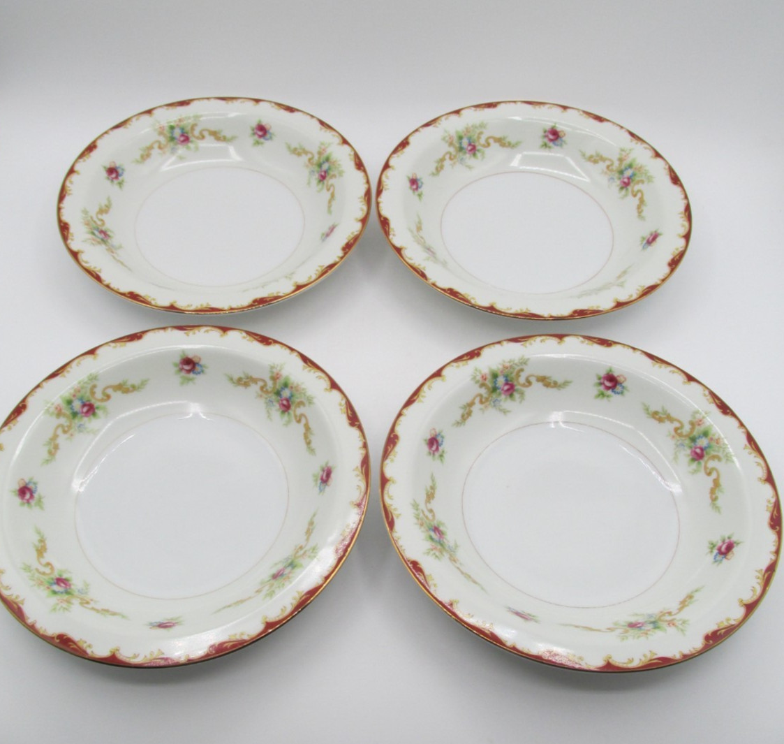 HARMONY HOUSE WEMBLEY SOUP BOWLS SET OF FOUR 7.75″ MADE IN JAPAN!