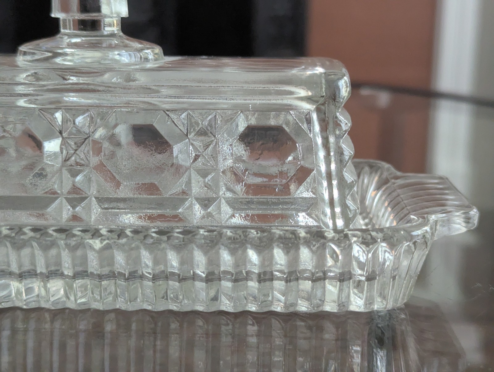 Vintage Federal Glass Windsor Butter Dish With Lid Early 1970s Serving Piece