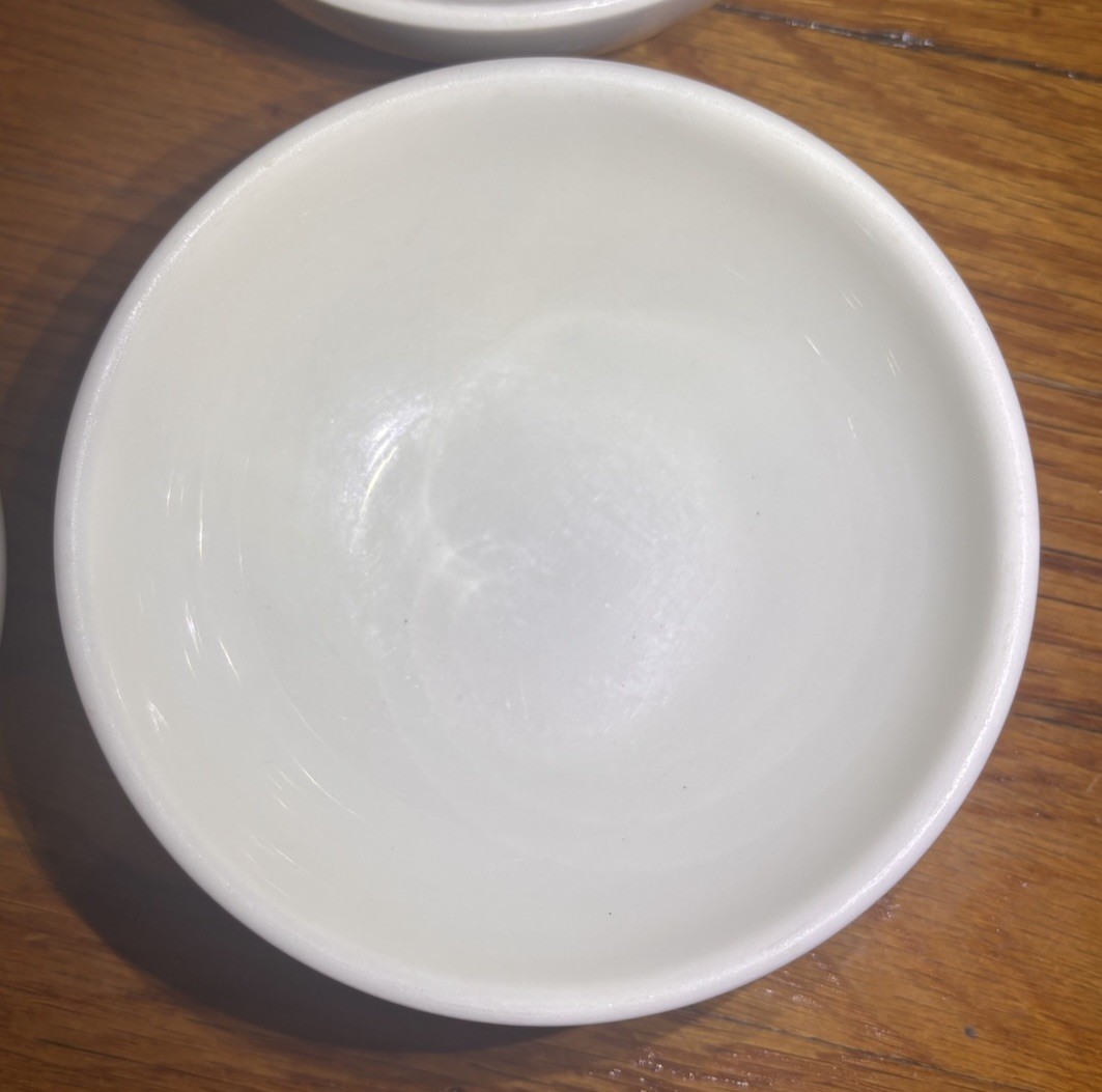 Set of 4 Russel Wright Iroquois Casual China White 5 1/4″ Cereal Bowls READ!!!