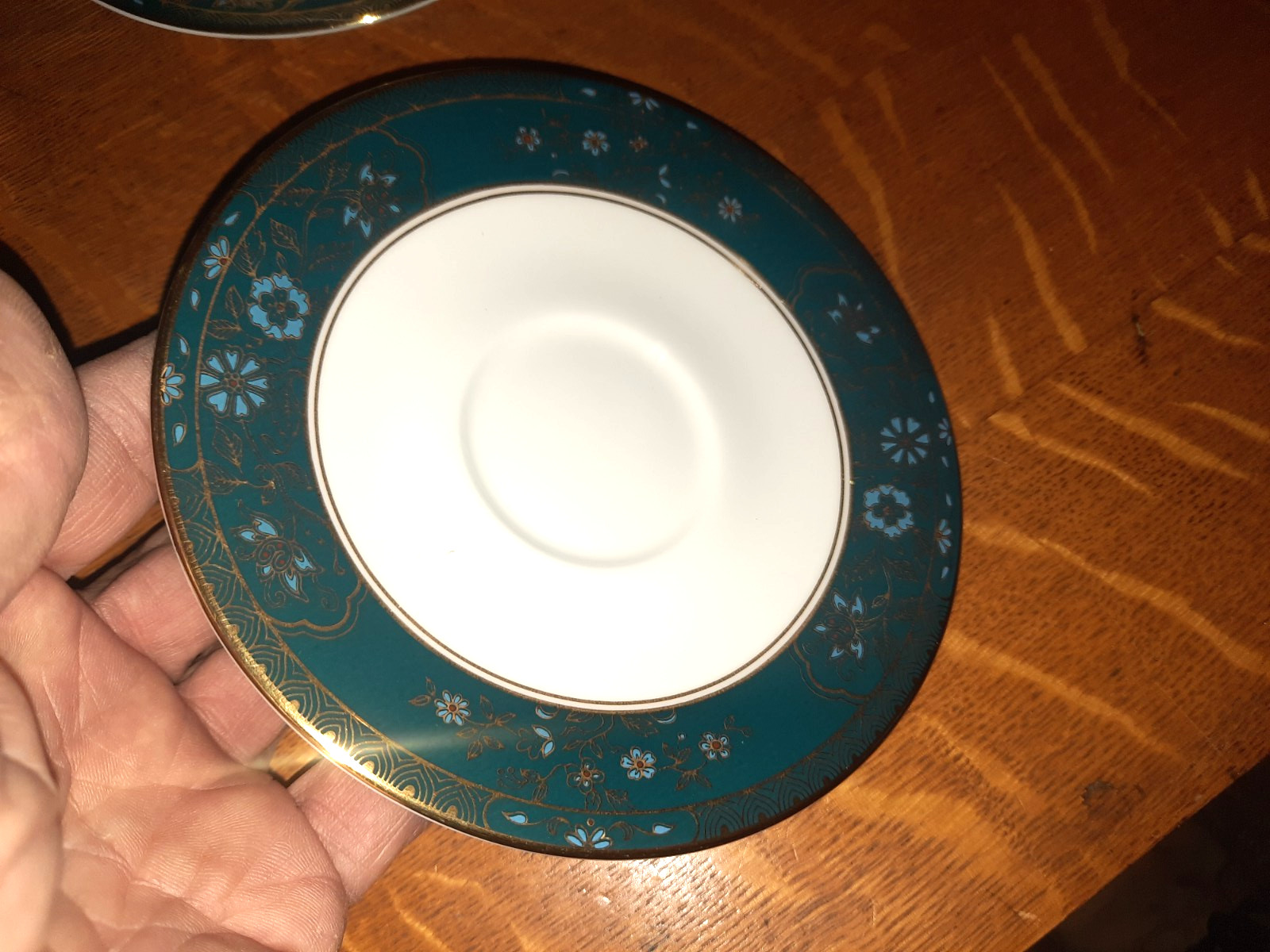 Set of 4 Royal Doulton Bone China Cream Soup Bowls & Saucers, Carlyle Pattern