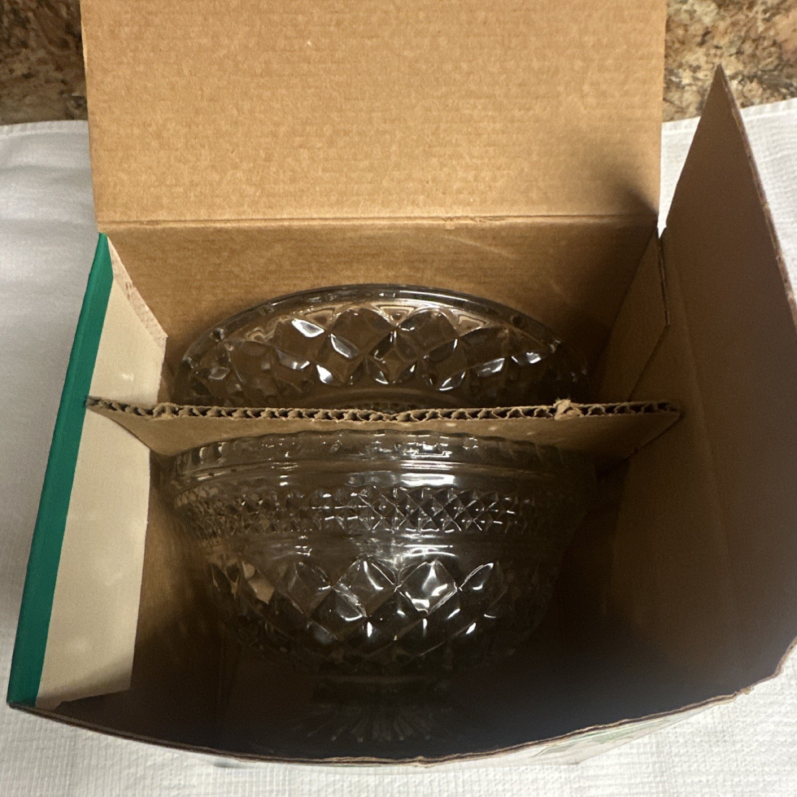 Vintage Anchor Hocking Wexford Clear Glass Candy Dish w/ Lid 6.75 x 7.75 in USA