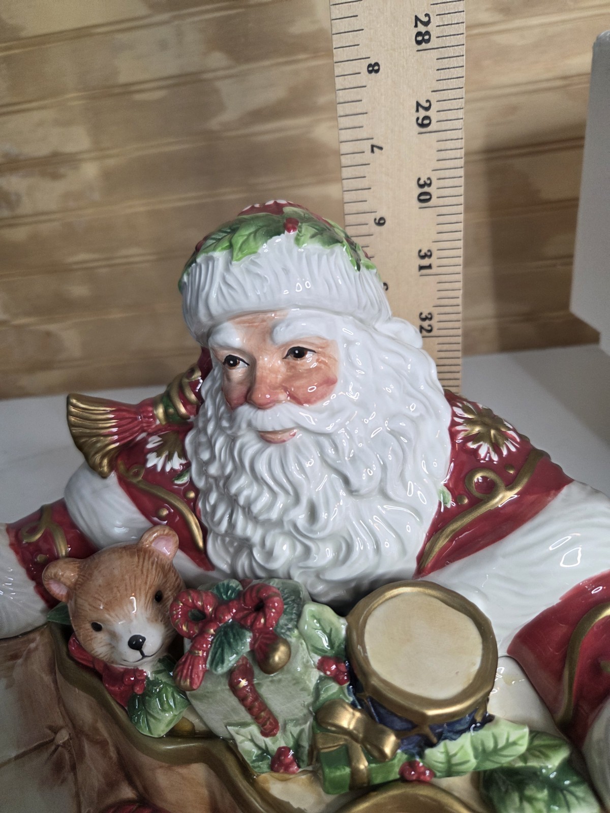 Fitz And Floyd Holiday Home Santa Server Serving Bowl Platter Vintage XLarge