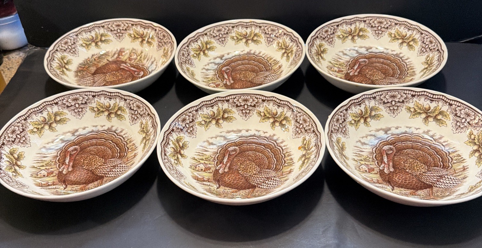 Turkey Royal Stafford Harvest Bowls 6 Brand New With Labels