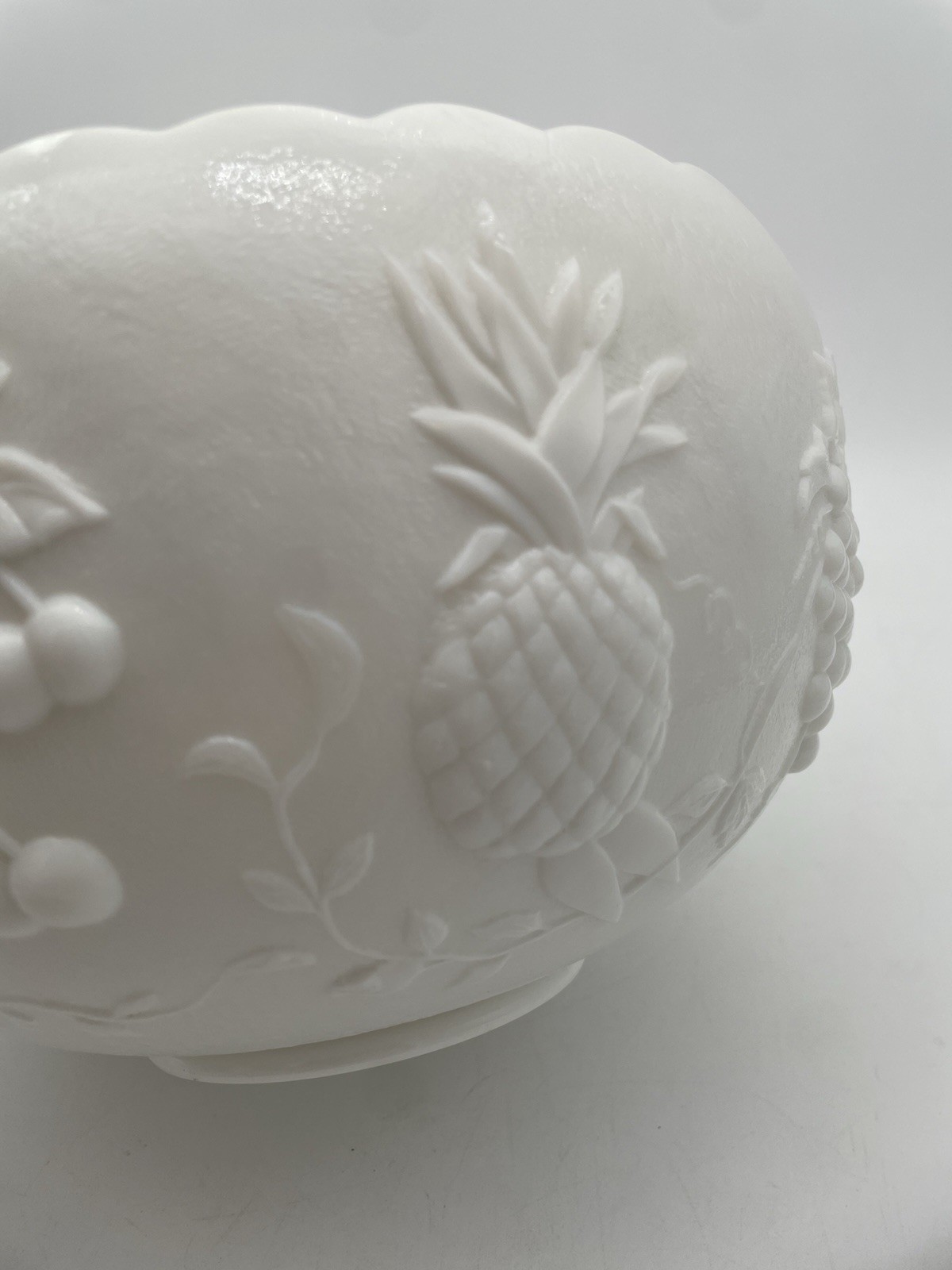 Westmoreland Milk Glass Grape Paneled Punch Bowl Set 12 Cups Hooks Pedestal