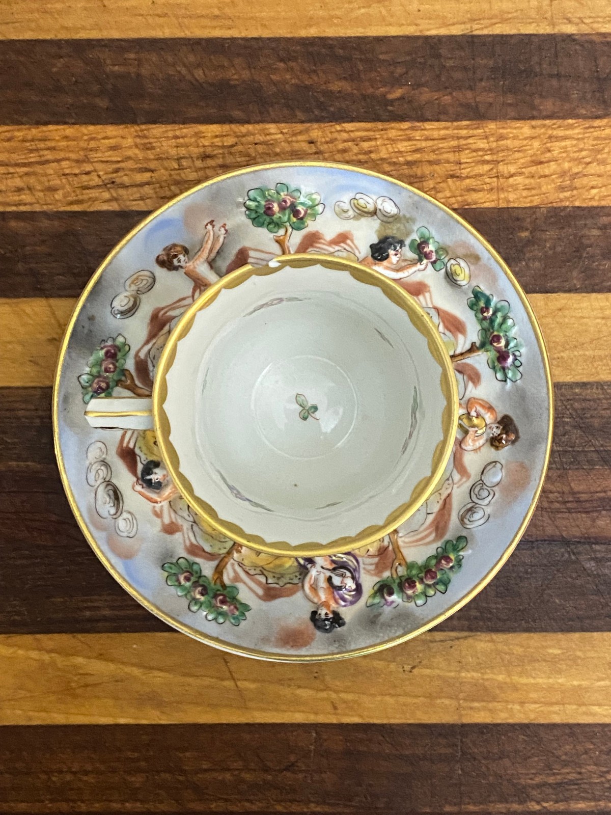 Antique Capodimonte Cup and Saucer
