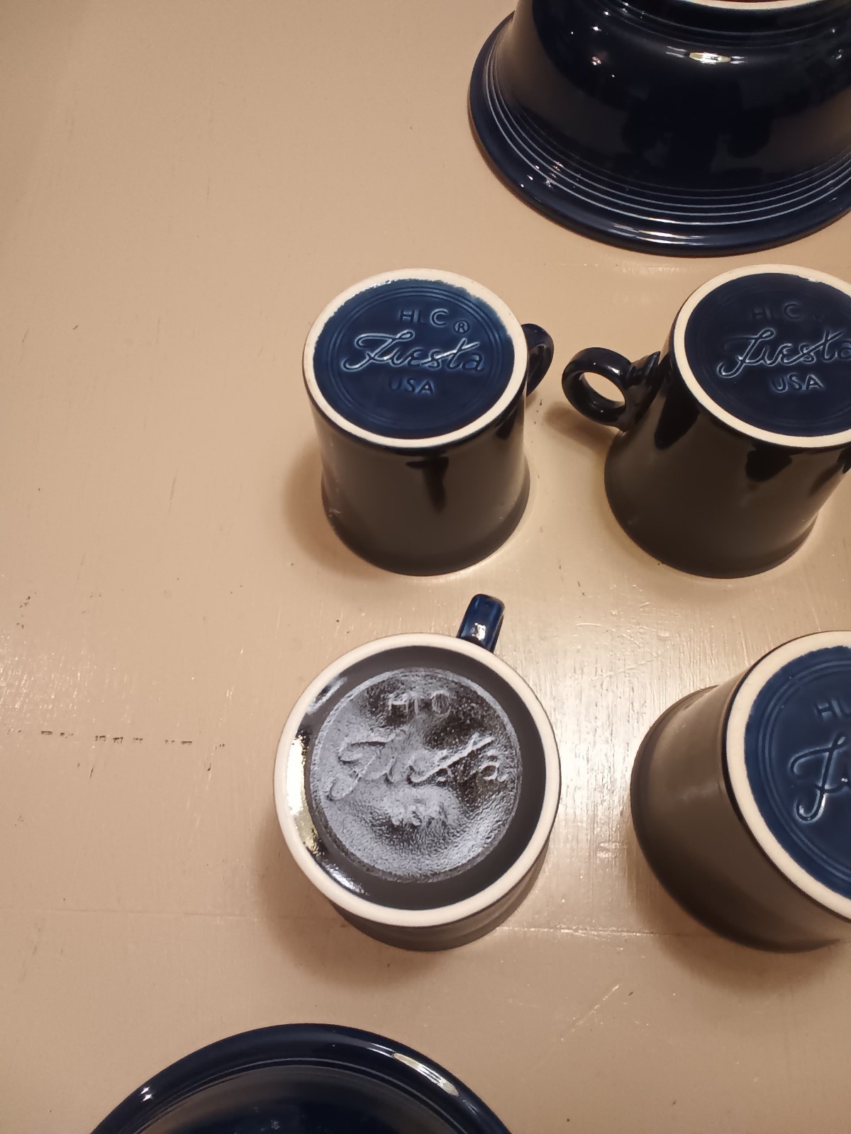 Fiesta Retired Cobalt Blue Lg Salad Bowl, Lg Platter,7 Cups, 6 Salad/Soup Bowls