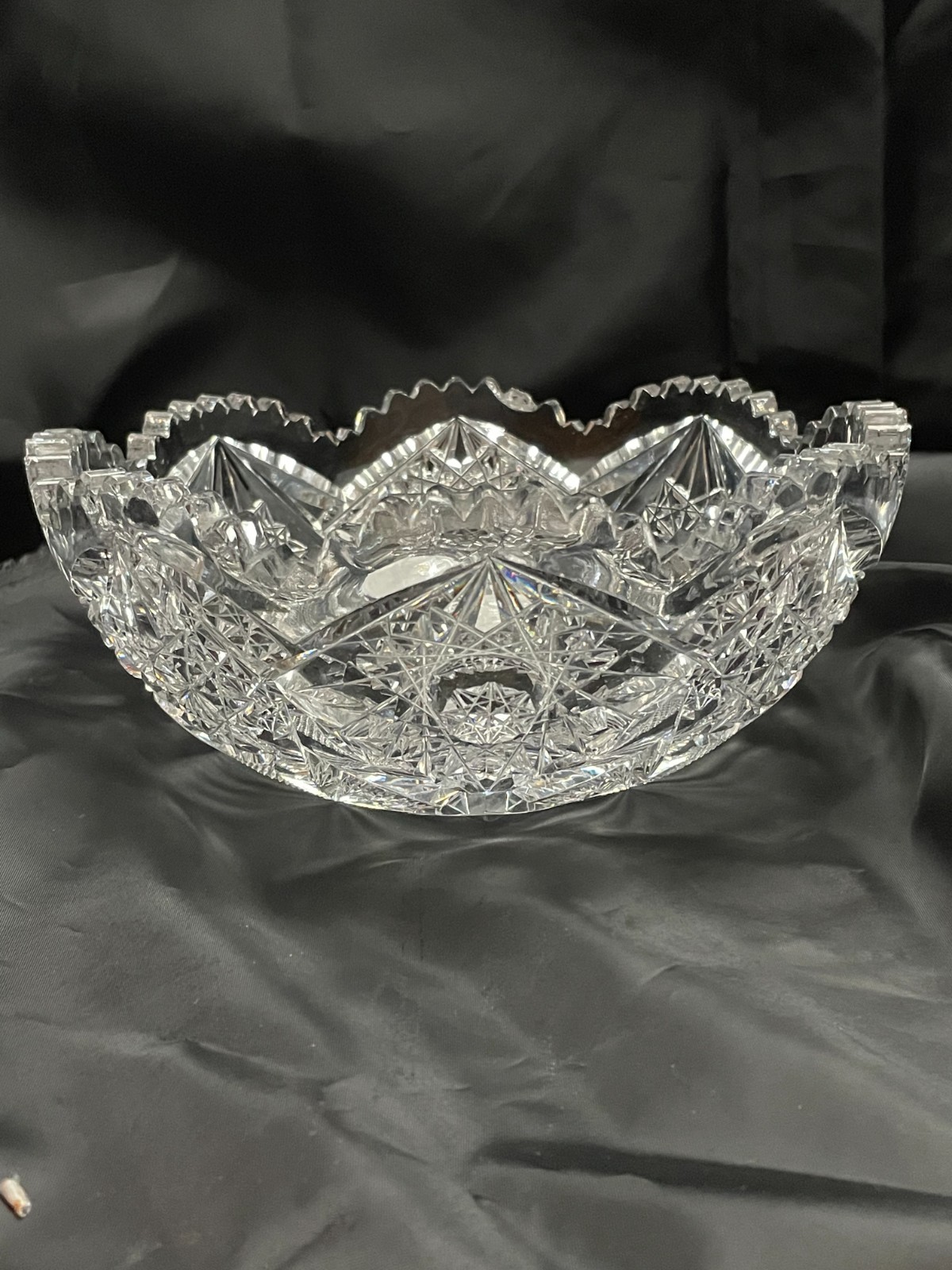 Ultra Clear 8″ American Brilliant (ABP) Cut Glass/Crystal Fruit Bowl