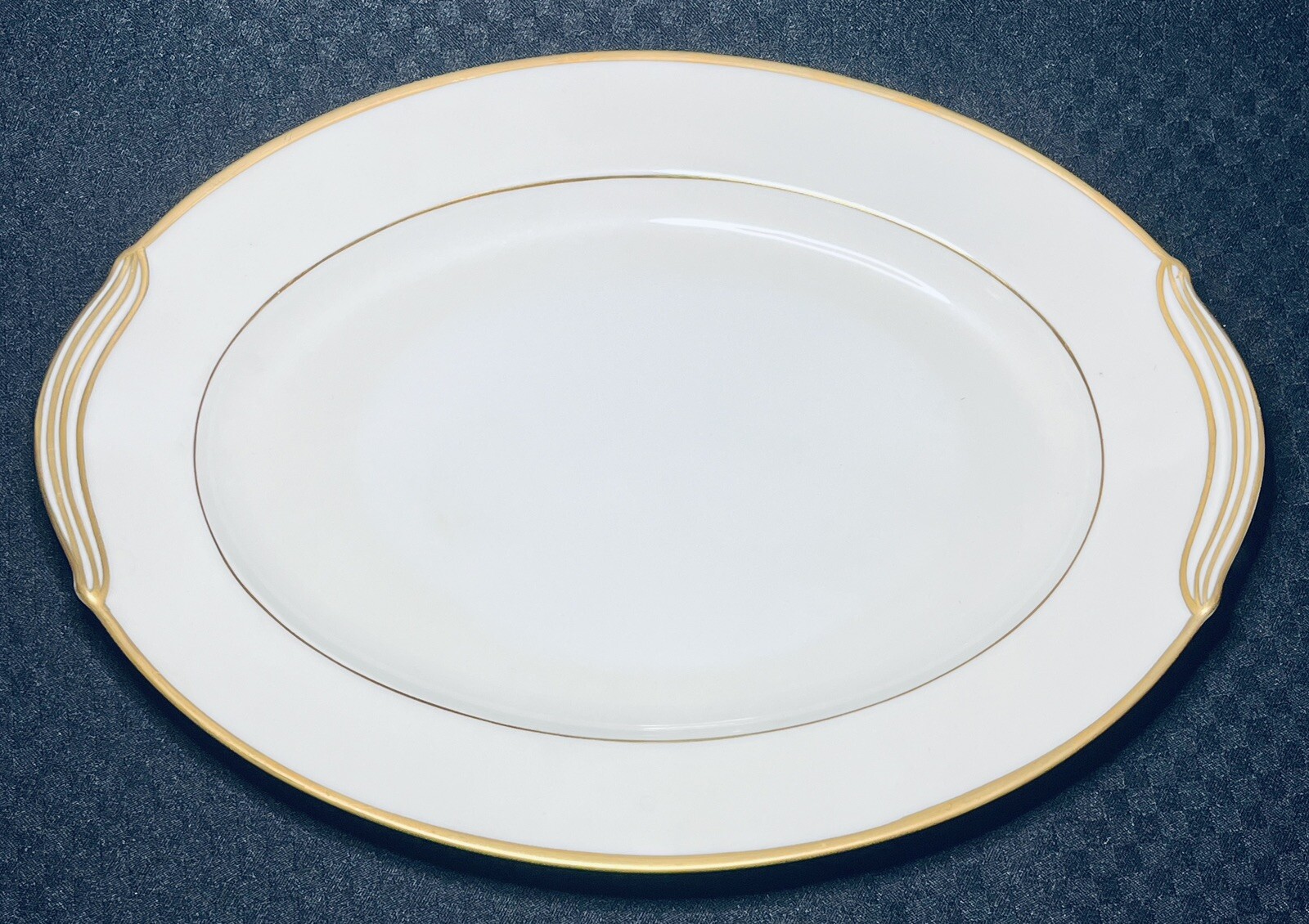 Noritake Guilford 11-3/4 inch Oval Serving Platter with Handles #5291 Japan