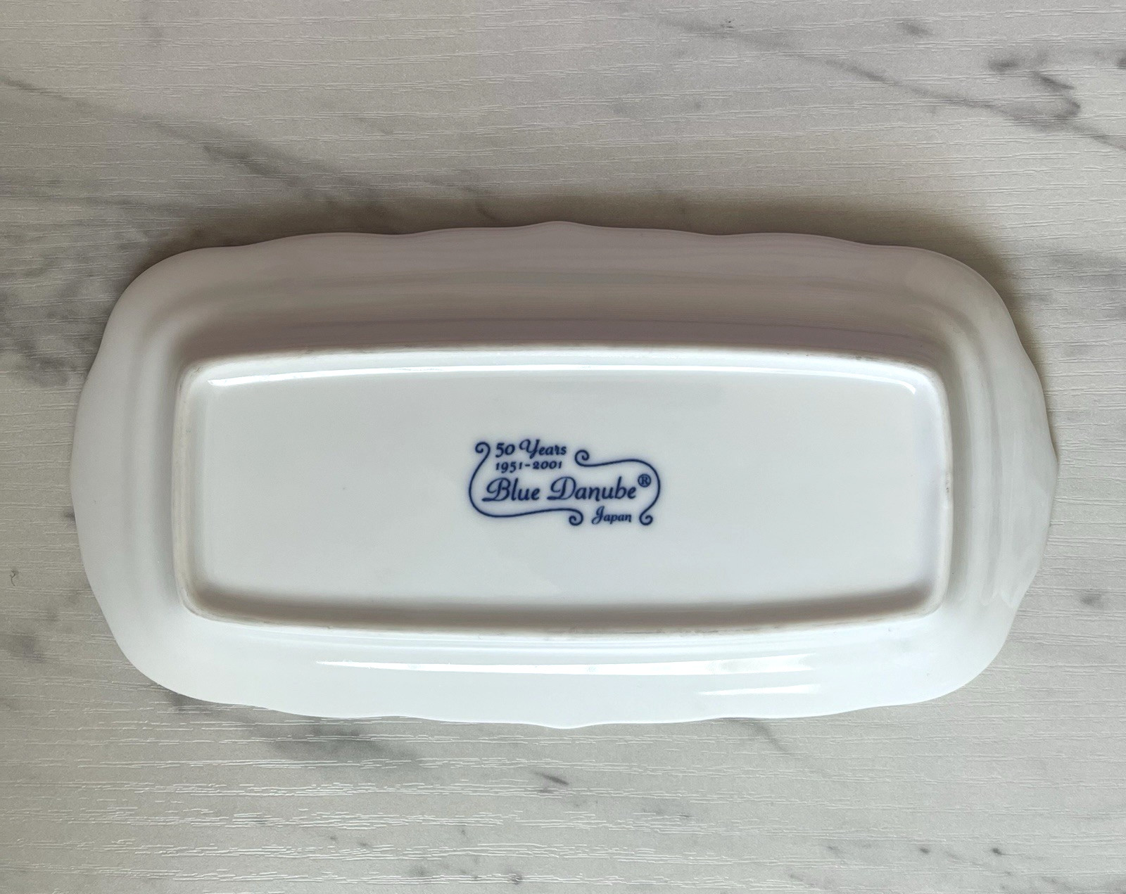 Vintage Blue Danube Covered Butter Dish 2 Pieces Japan Banner Mark