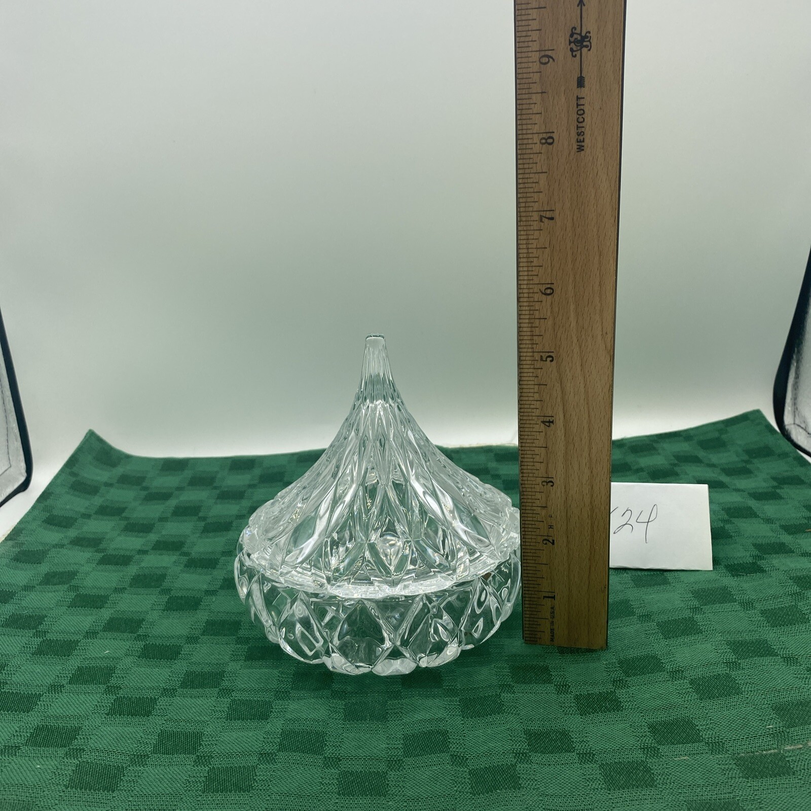 Shannon Lead Crystal Hershey’s Kiss Shaped Covered Candy Dish by Godinger 1991