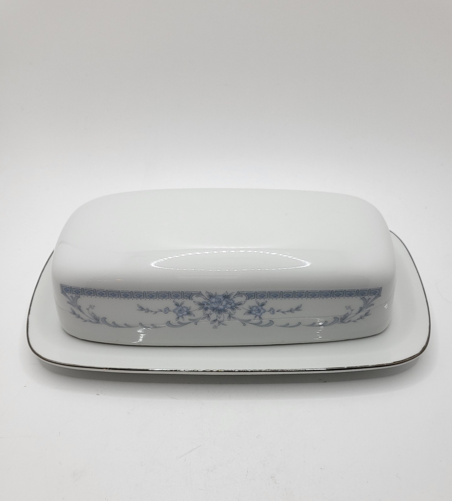 Sheffield Blue Whisper Butter Dish Porcelain Vintage