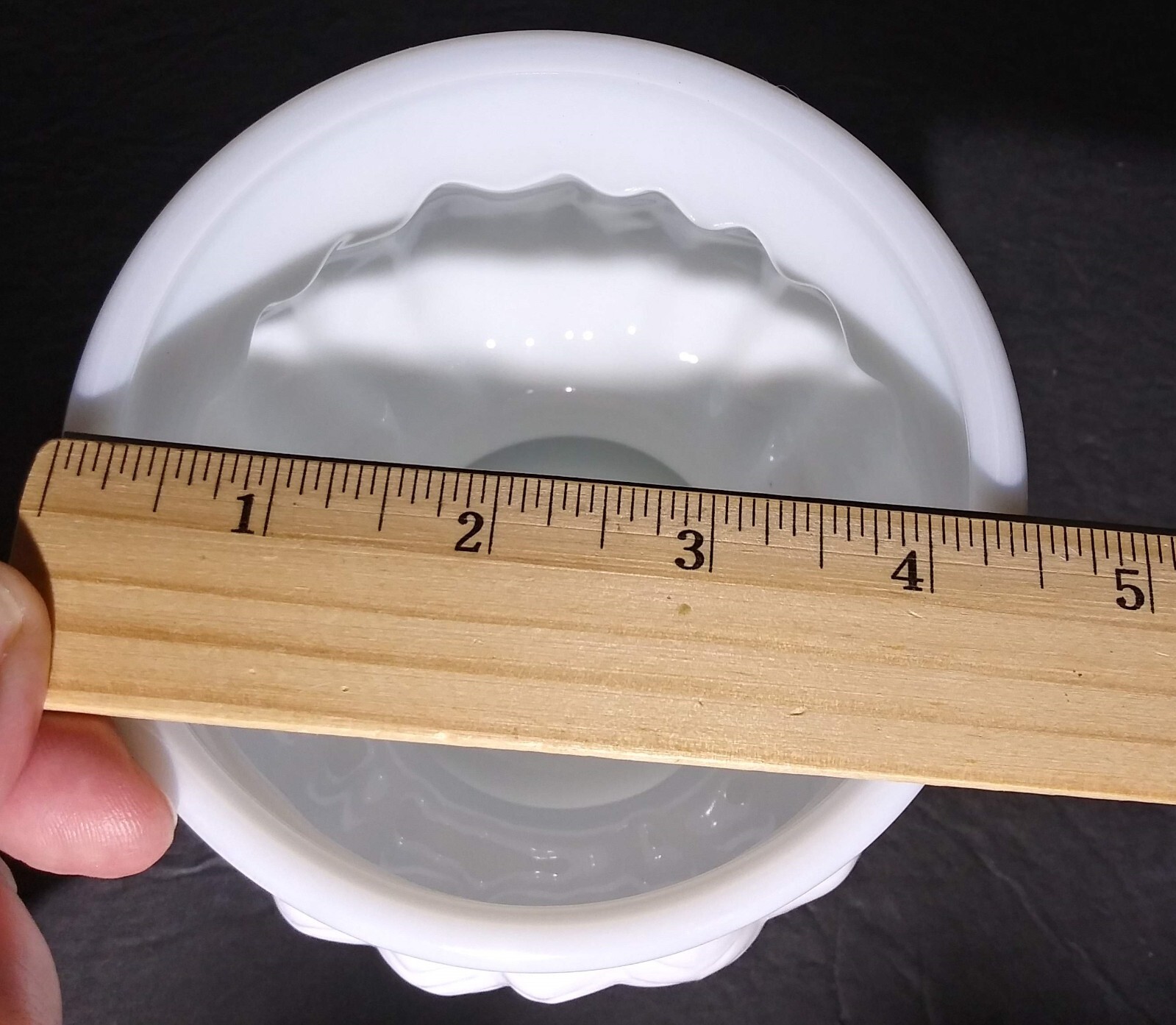 Vintage RANDALL White Milk Glass Flower Vase PLANTER Bowl FEATHER WHEAT Pattern