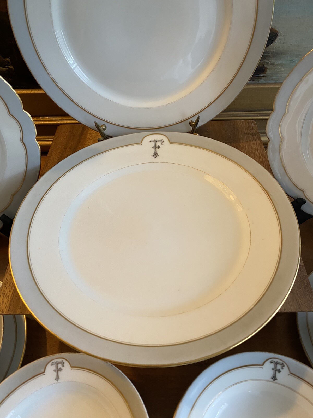 A. HACHE & PEPIN Vierzon Lehalleur SET PLATES & BOWLS Paris c. 1890-1900 Antique
