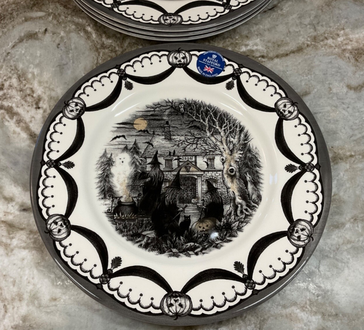 The Witches Coven Dinner Plates By Royal Stafford Halloween 11 Inch Set Of 4 New