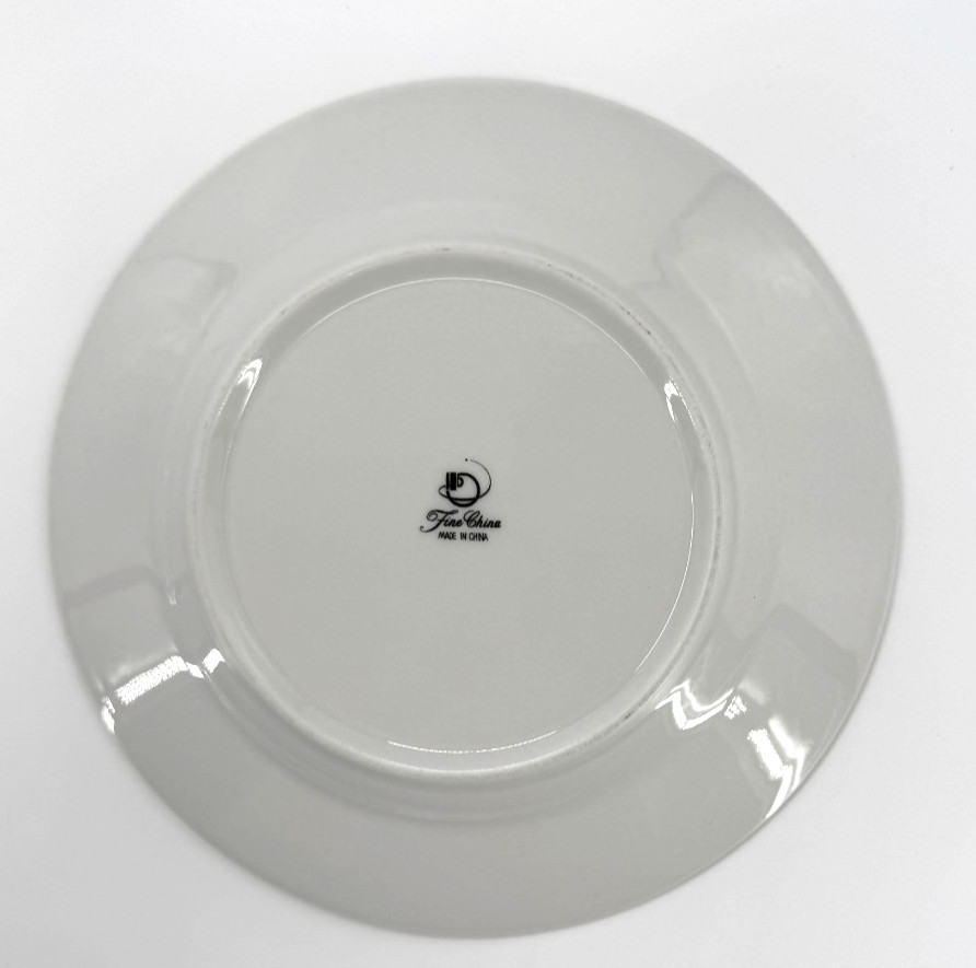 6 Silverie Fine China Sapphire Salad Plates 7.5″ Floral Discontinued Vintage