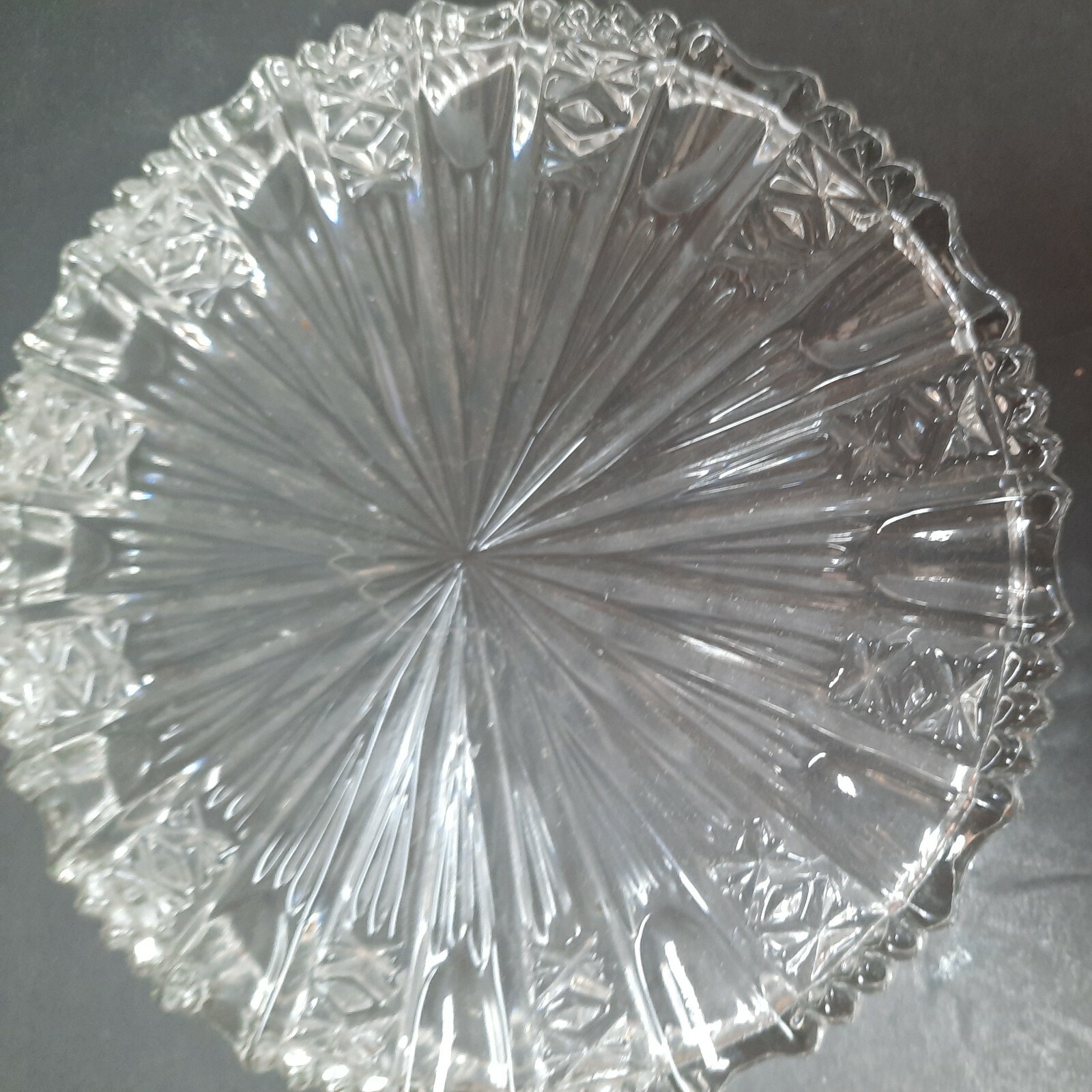 70’s Glass Round w/ Lid 3-Section Relish, Candy, 6″ Serving Dish Bowl