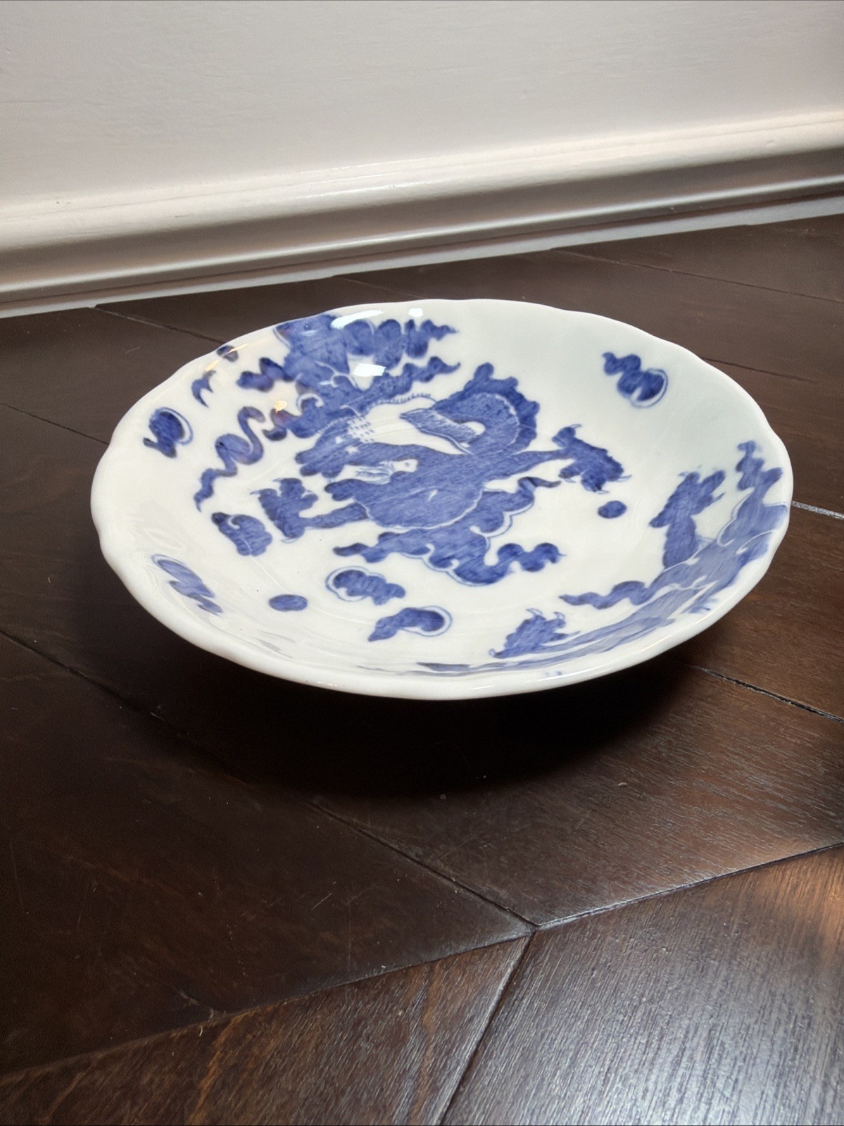 Blue and White Coalport Dragon Pattern Bowl Made In England