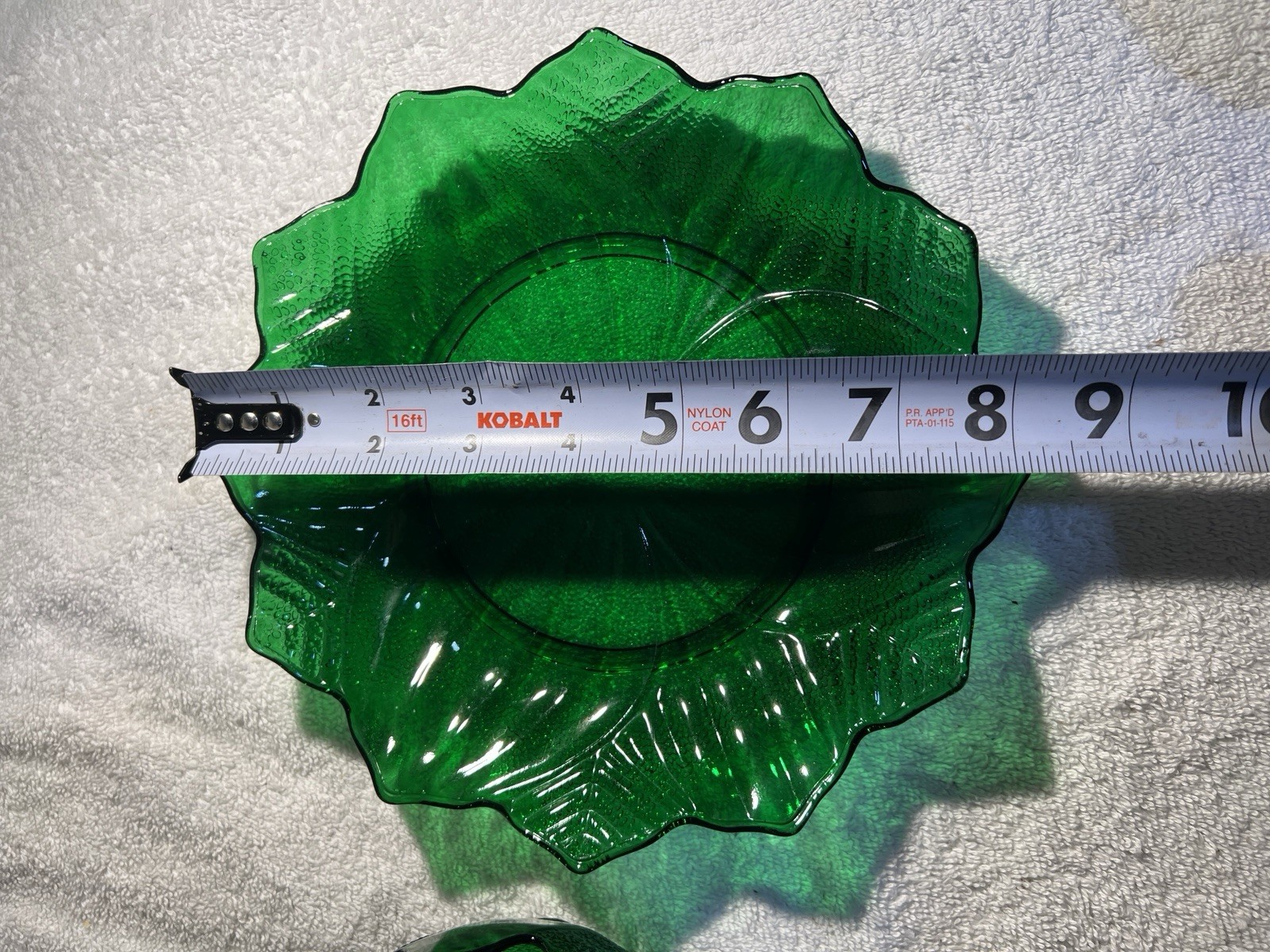 Anchor Hocking Forest Green Sandwich Glass 2 piece Dessert Set