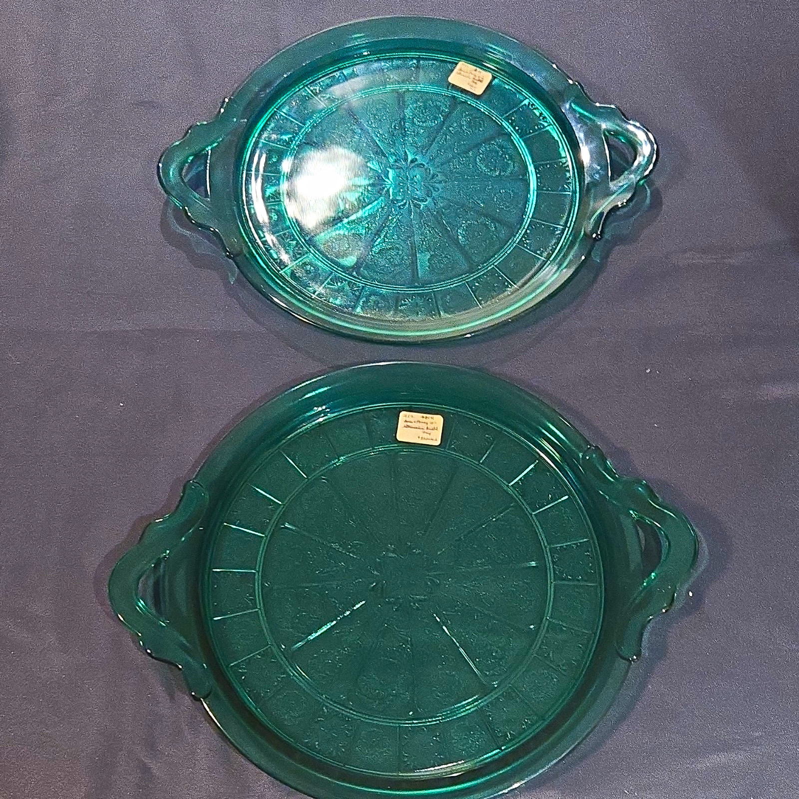 Jeannette Glass Doric & Pansy Pattern 1936-1938 Serving Plates Beautiful Pieces