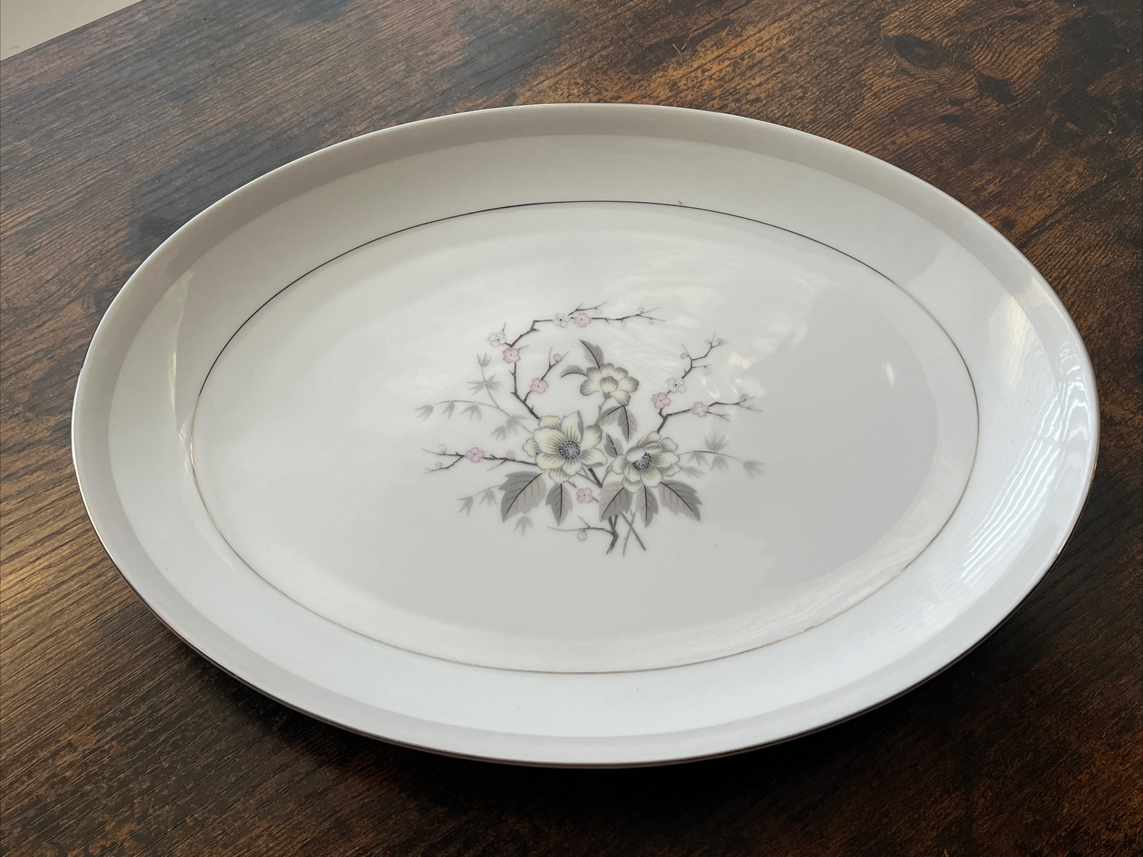 Harmony House Fine China Nannette 12” Oval Serving Platter Japan Collectible