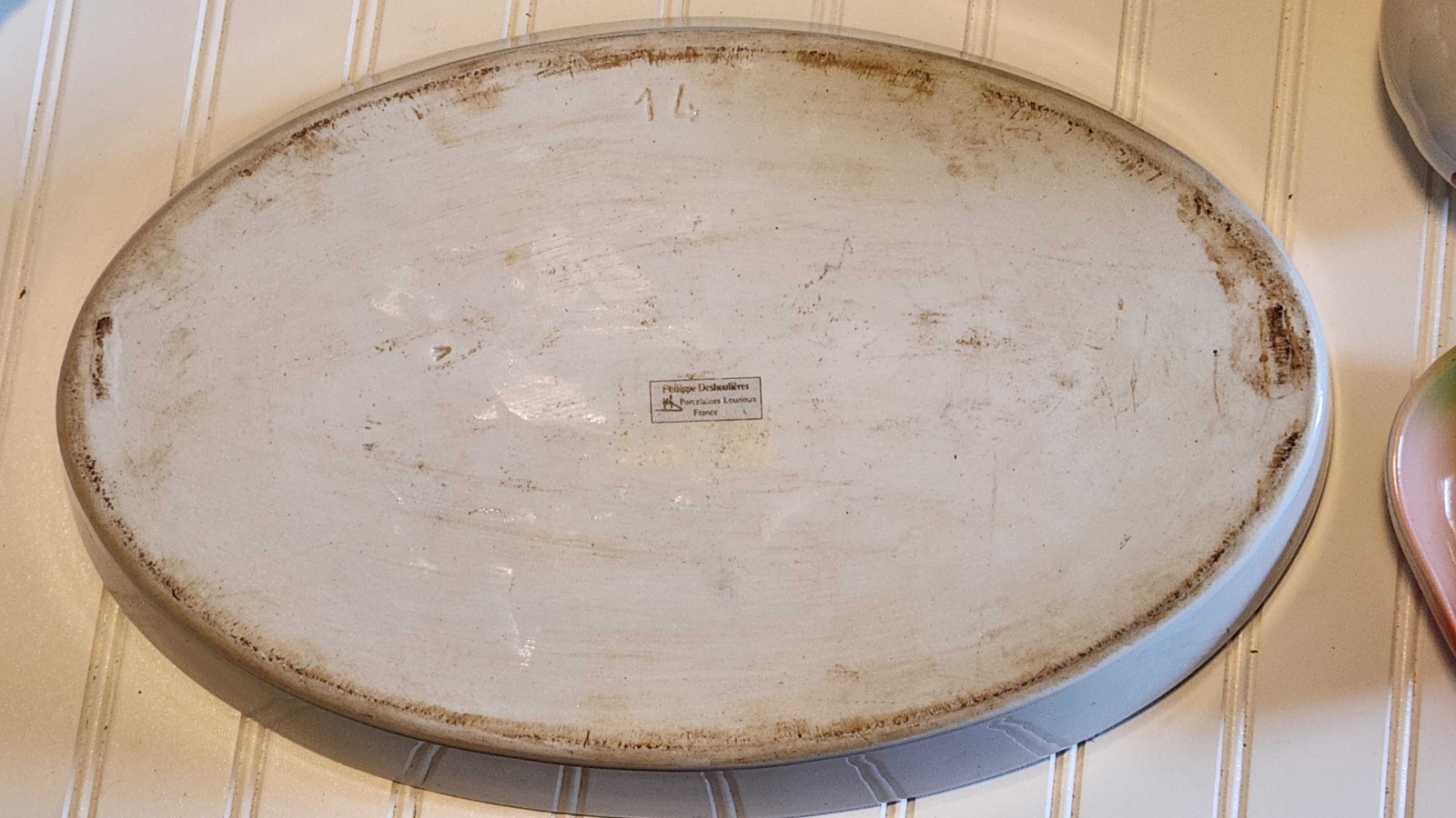 Philippe Deshoulieres Limoges Wildflower Oval Serving Platter 18″ France VTG