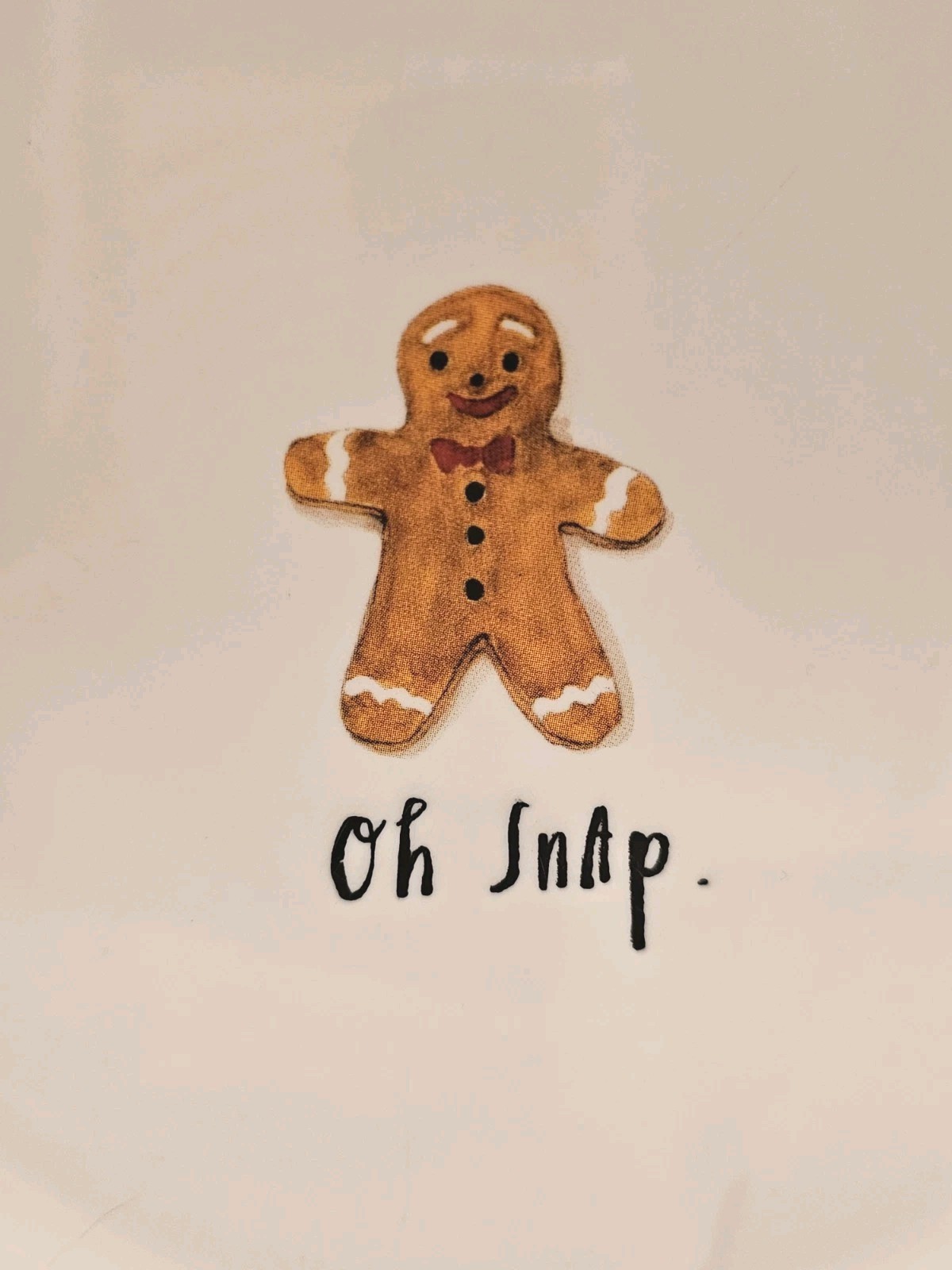 Rae Dunn Artisan Collection Oh Snap Pie Dish Magenta Watercolor Gingerbread Man