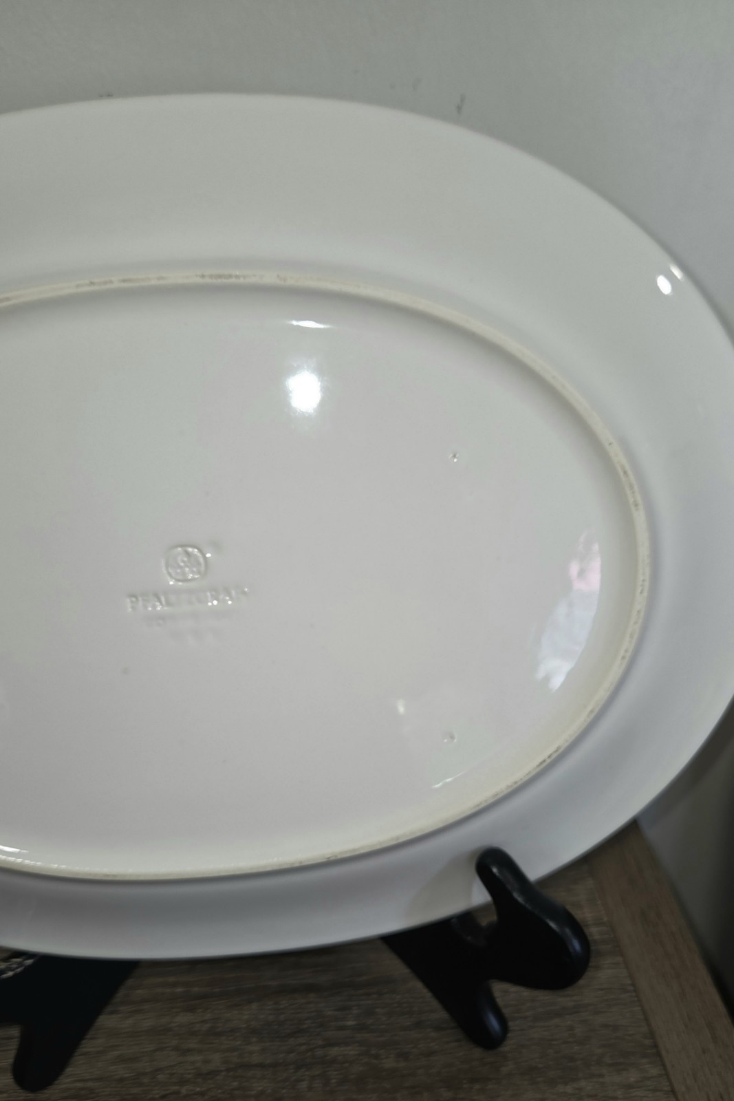 Pfaltzgraff Acadia White 14 1/2″ Oval Serving Platter w/Braided Edge SEE PICTURE